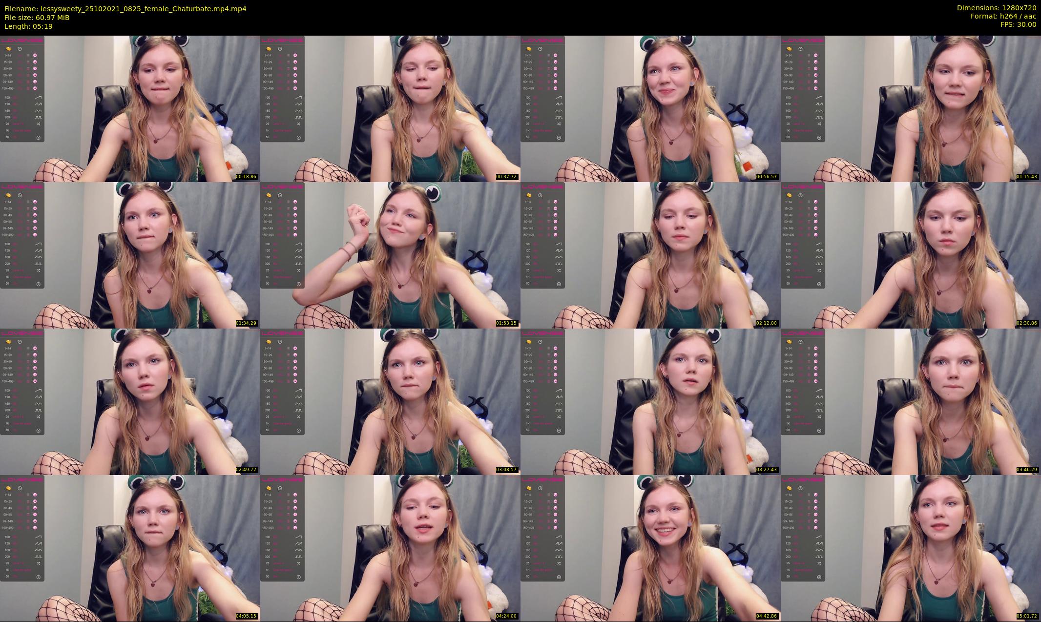 lessysweety — 6 minute Chaturbate female cam show recording, 720p, Oct 25, 2021
