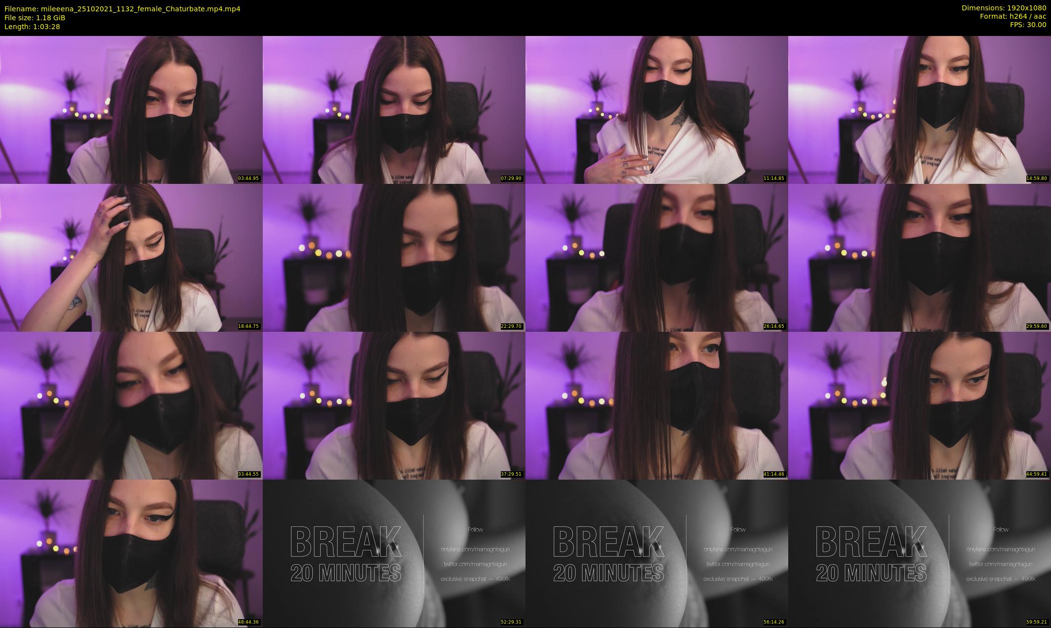 mileeena — 64 minute Chaturbate female cam show recording, 1080p, Oct 25, 2021