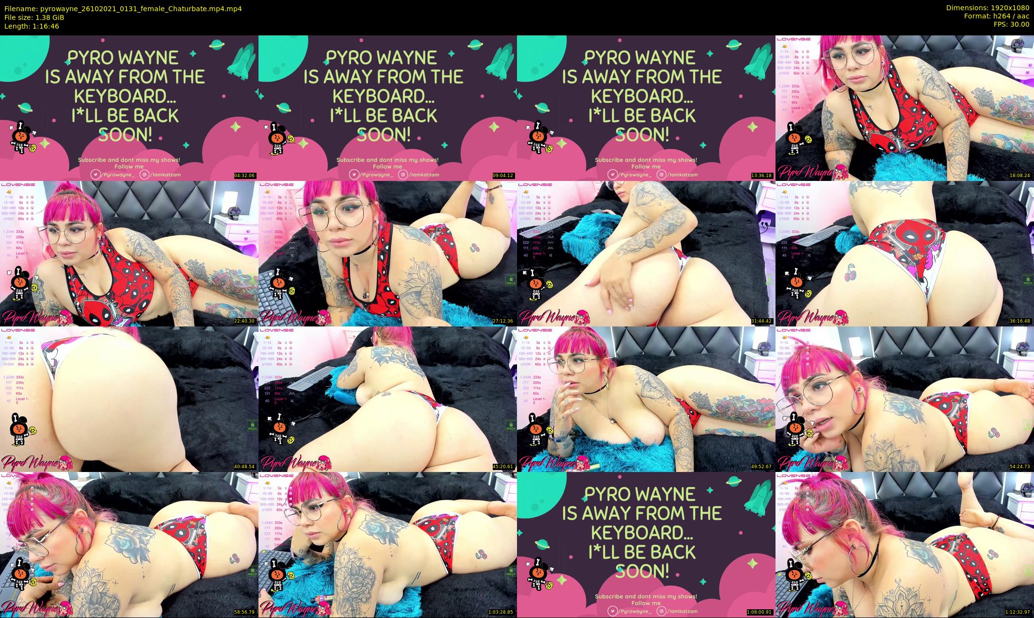 pyrowayne — 77 minute Chaturbate female cam show recording, 1080p, Oct 26, 2021