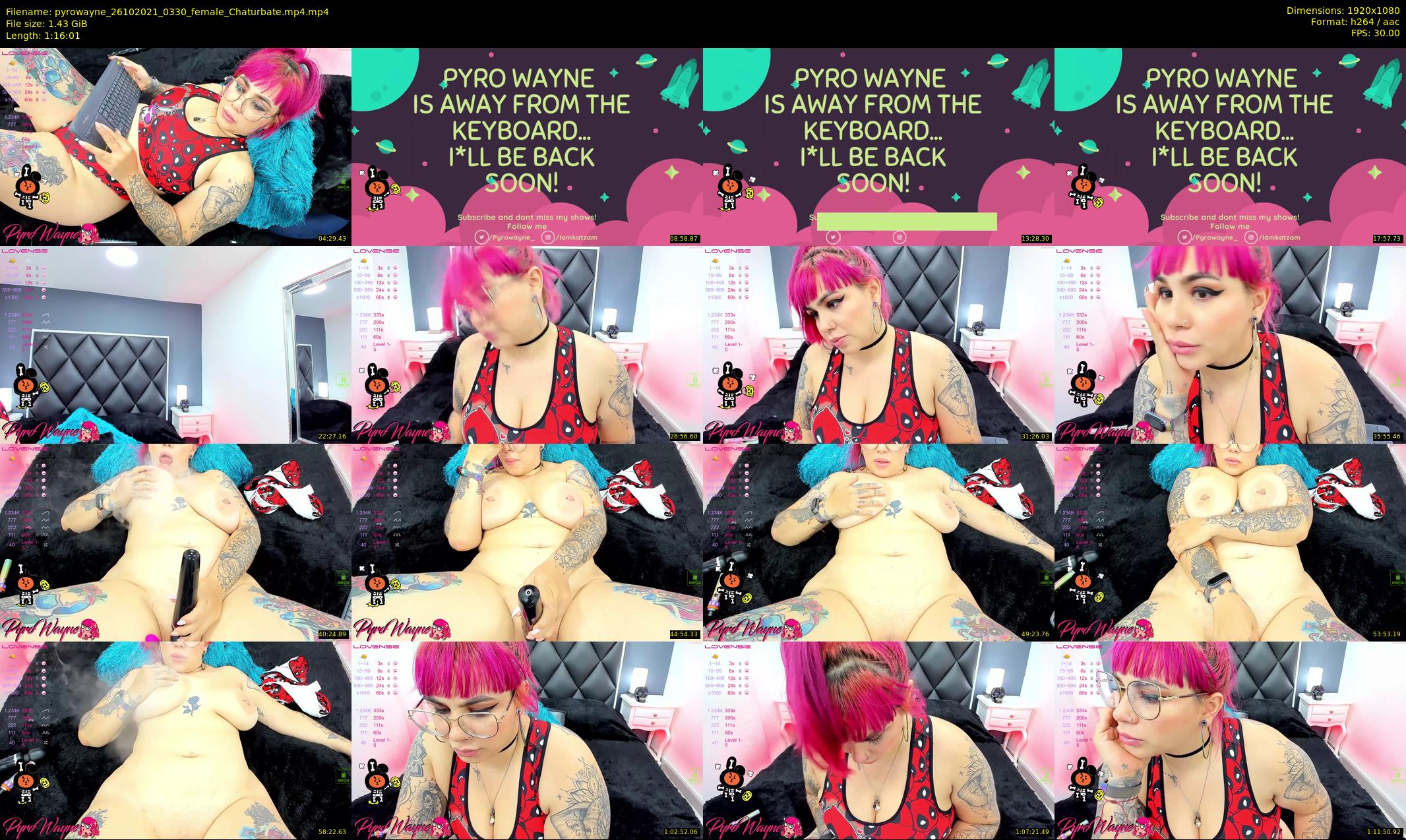 pyrowayne — 77 minute Chaturbate female cam show recording, 1080p, Oct 26, 2021