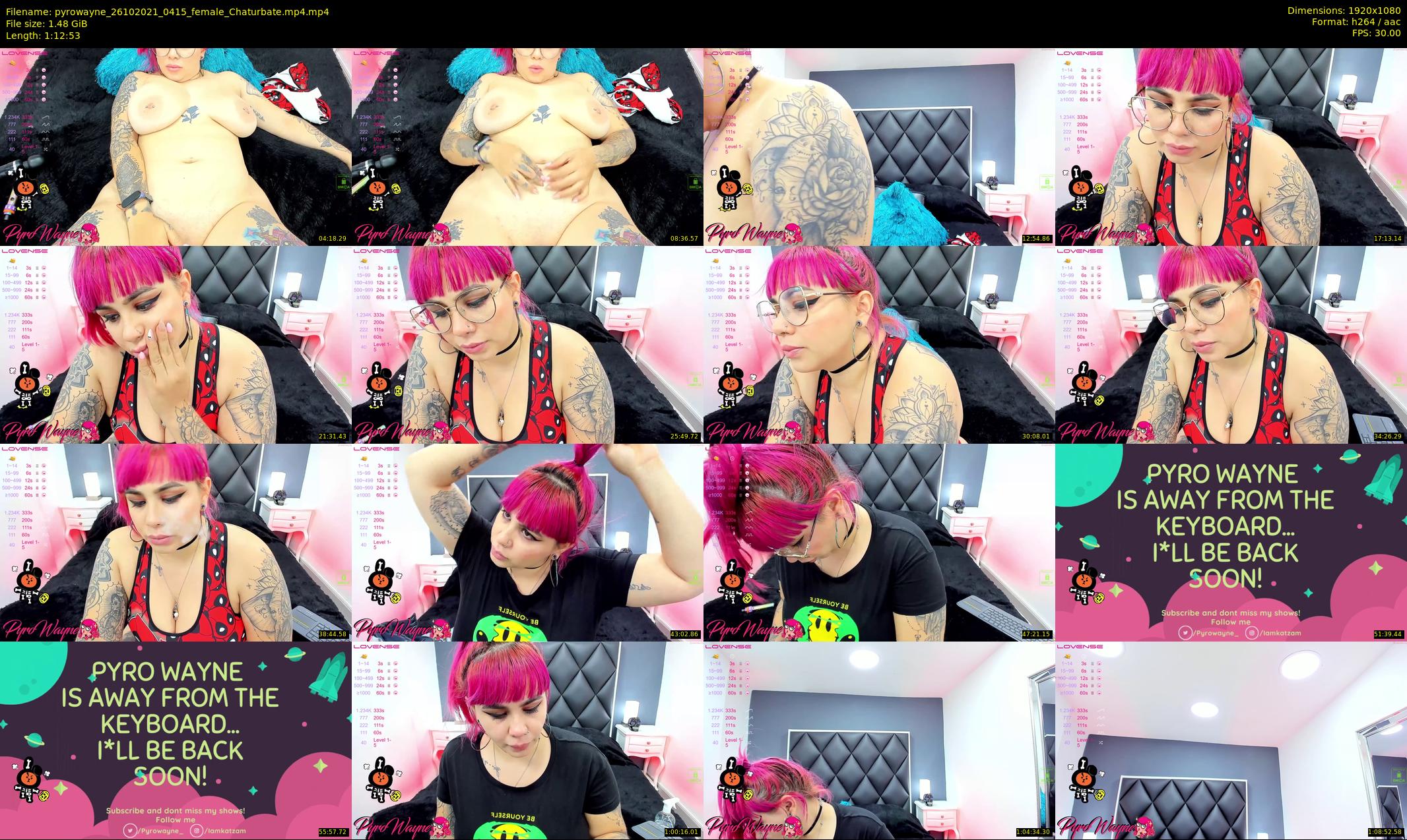 pyrowayne — 73 minute Chaturbate female cam show recording, 1080p, Oct 26, 2021