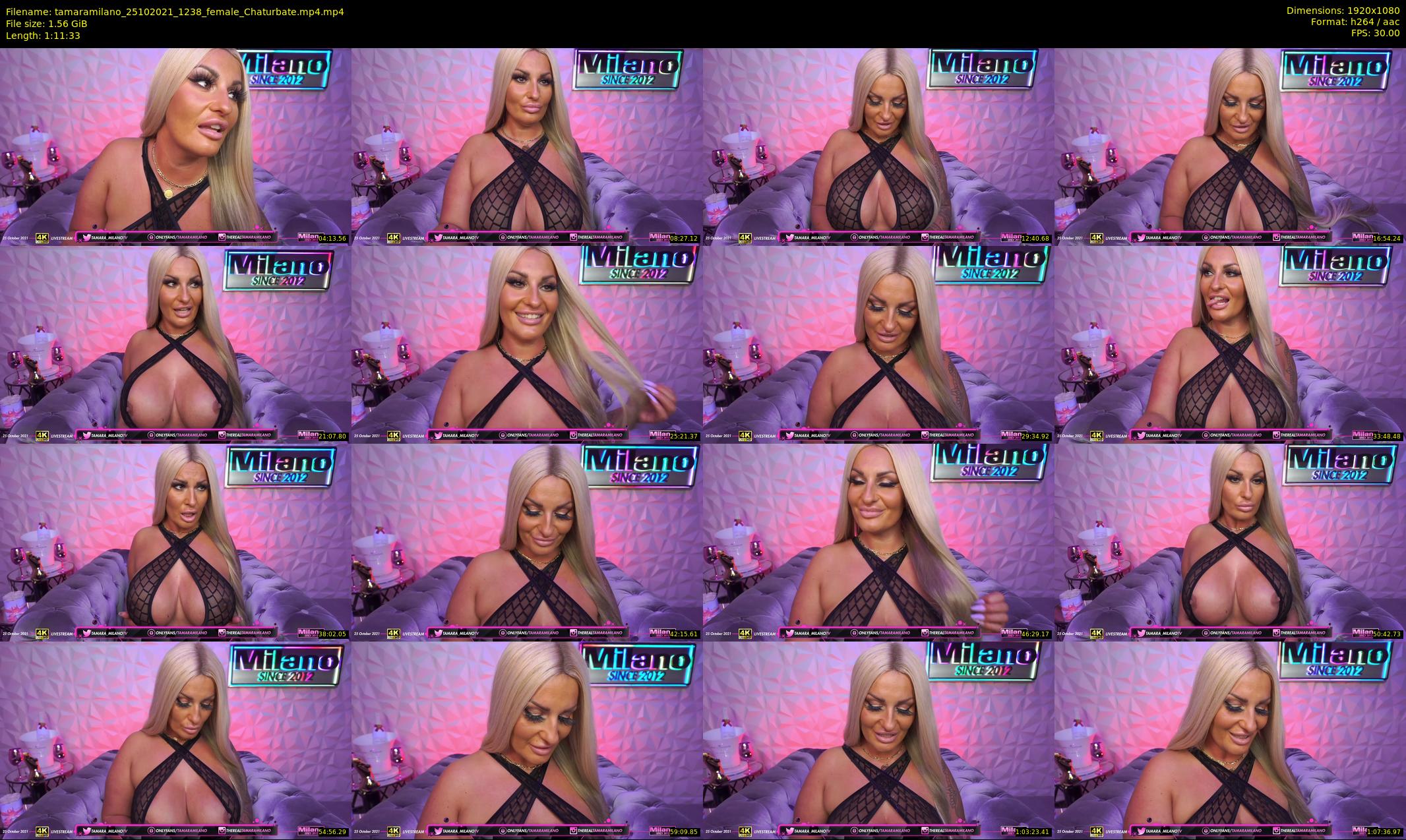 tamaramilano — 72 minute Chaturbate female cam show recording, 1080p, Oct 25, 2021
