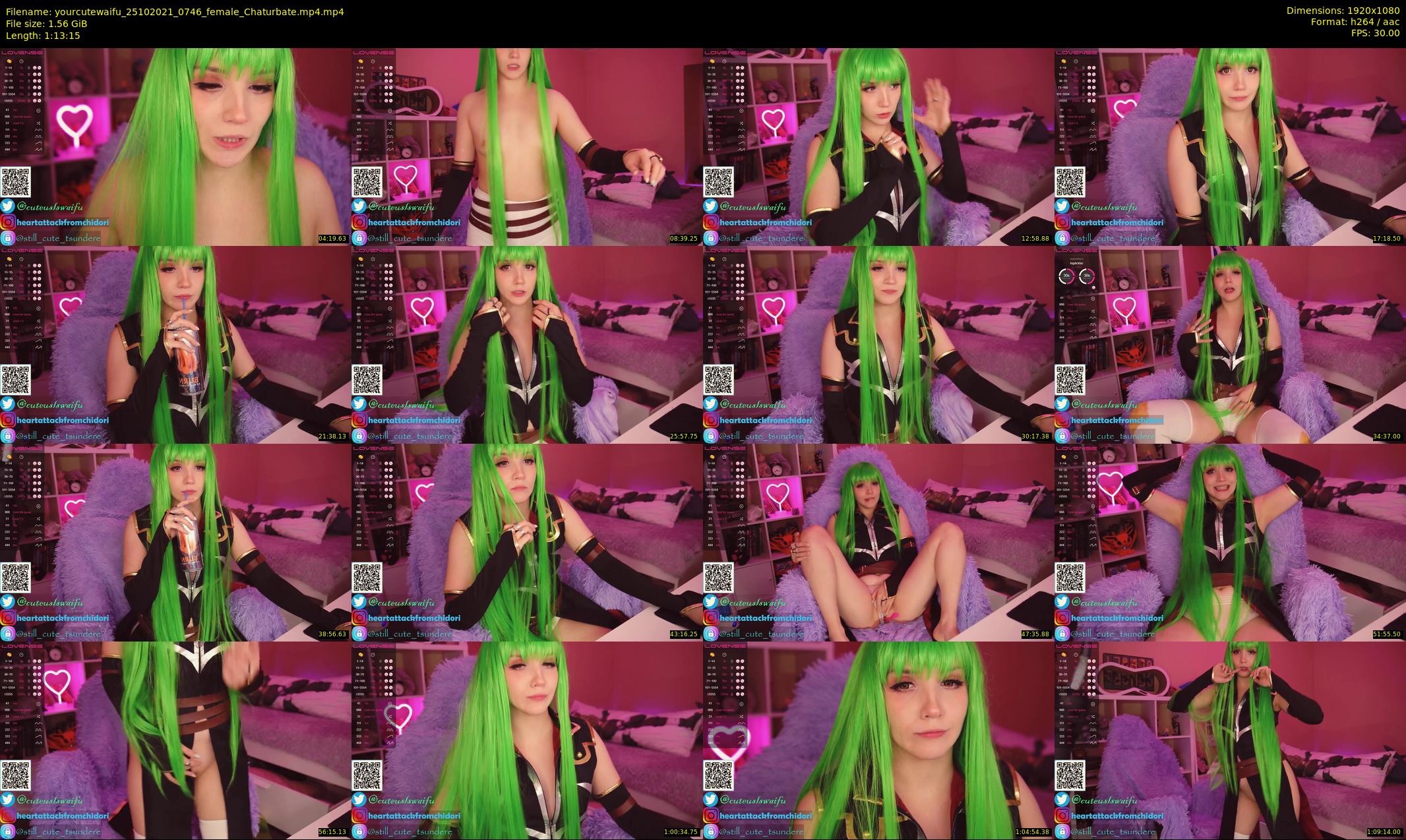 yourcutewaifu — 74 minute Chaturbate female cam show recording, 1080p, Oct 25, 2021