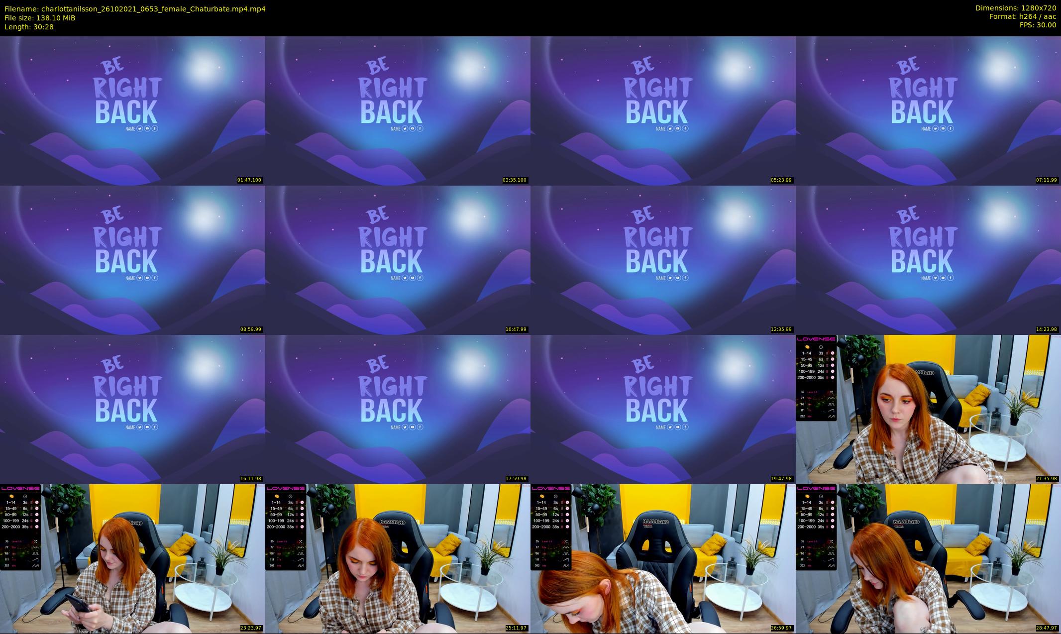 charlottanilsson — 31 minute Chaturbate female cam show recording, 720p, Oct 26, 2021