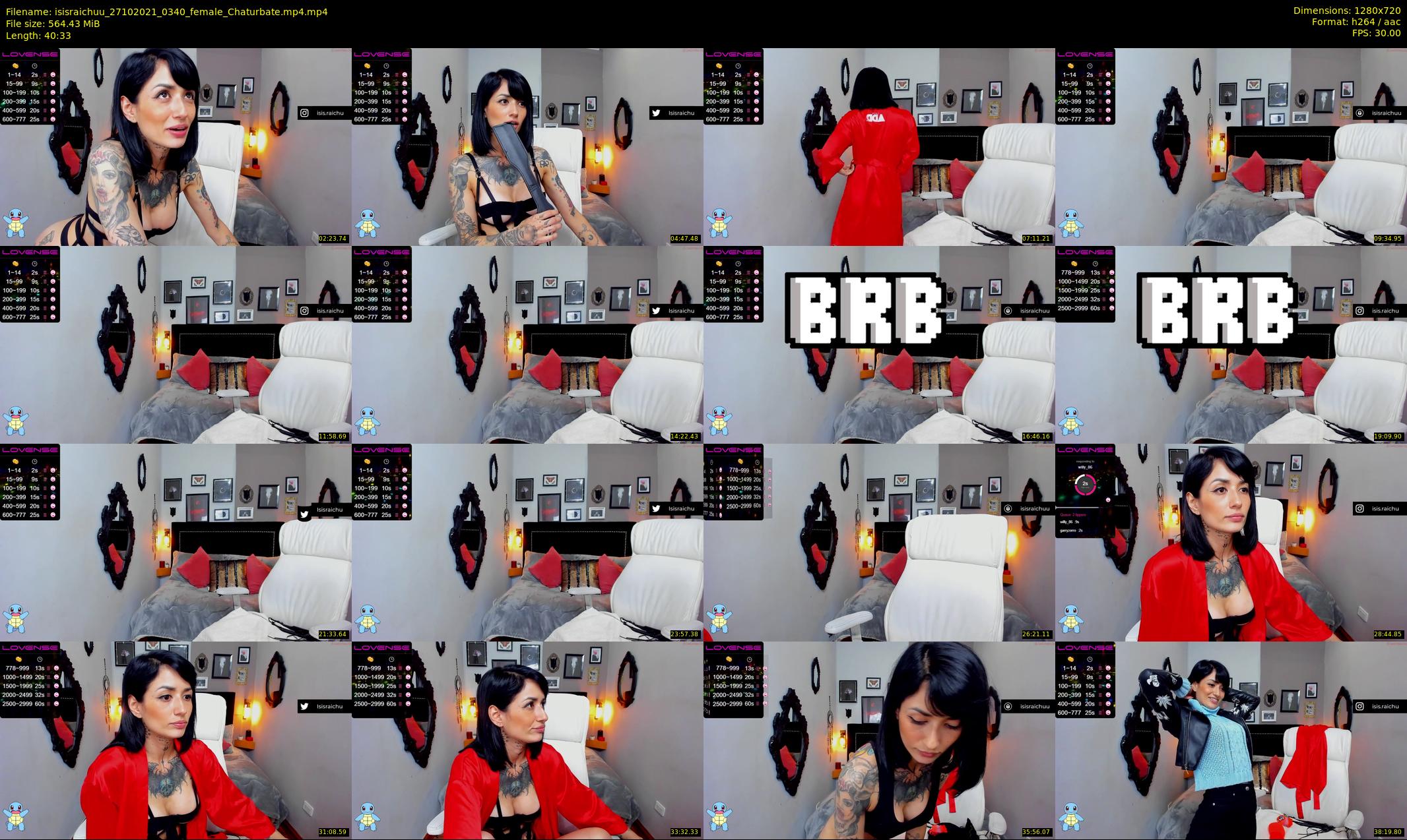 isisraichuu — 41 minute Chaturbate female cam show recording, 720p, Oct 27, 2021