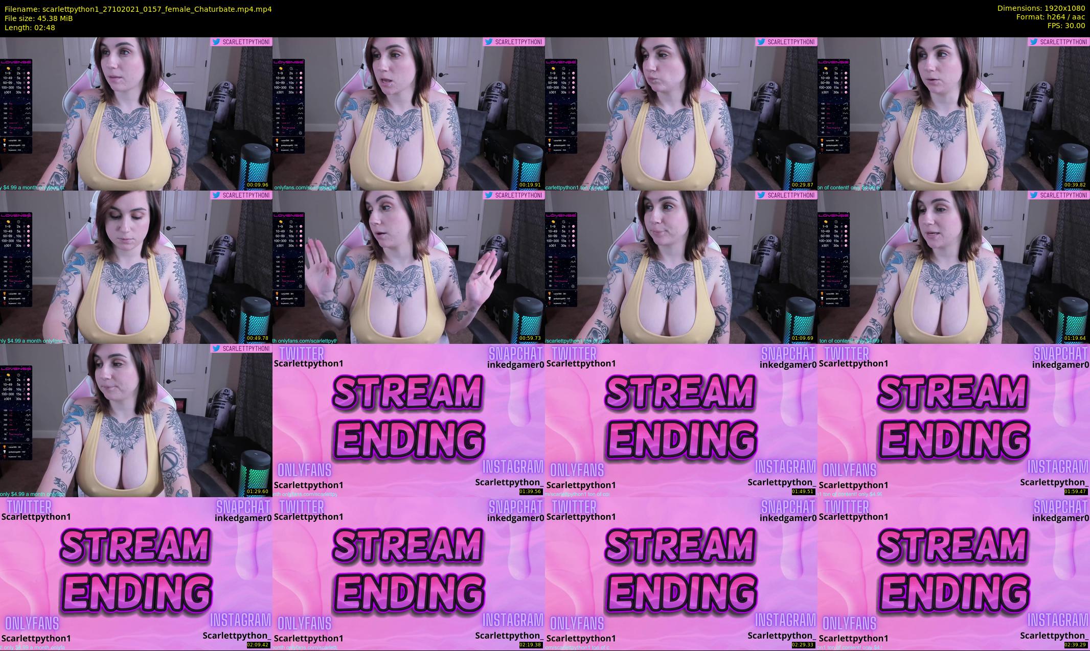 scarlettpython1 — 3 minute Chaturbate female cam show recording, 1080p, Oct 27, 2021