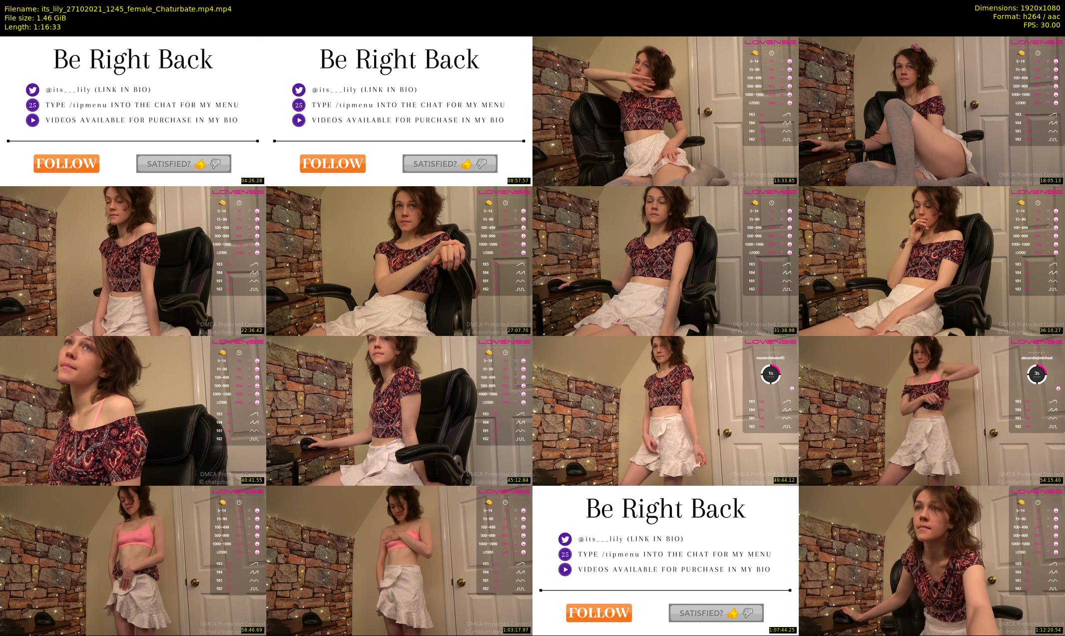 its_lily — 77 minute Chaturbate female cam show recording, 1080p, Oct 27, 2021