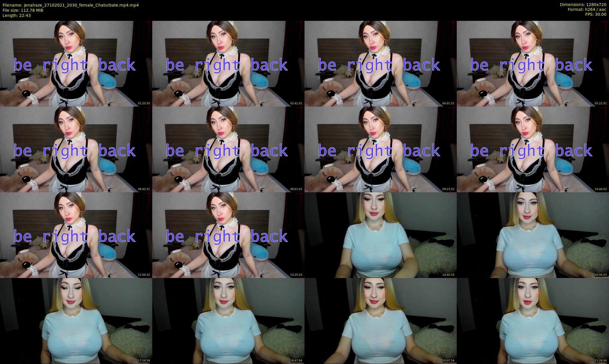 jenahaze — 23 minute Chaturbate female cam show recording, 720p, Oct 27, 2021