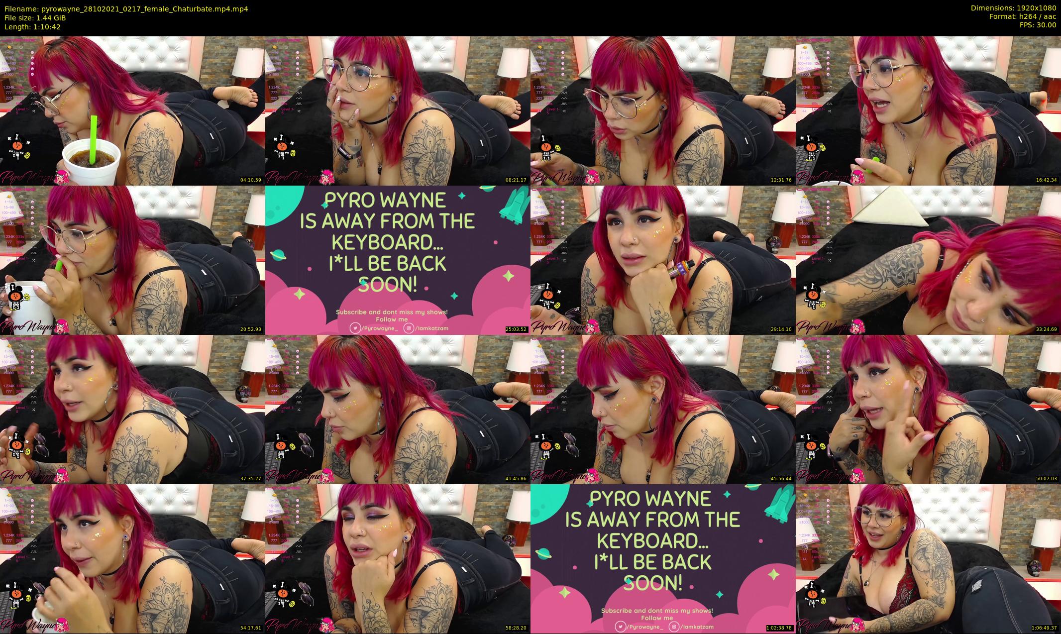 pyrowayne — 71 minute Chaturbate female cam show recording, 1080p, Oct 28, 2021