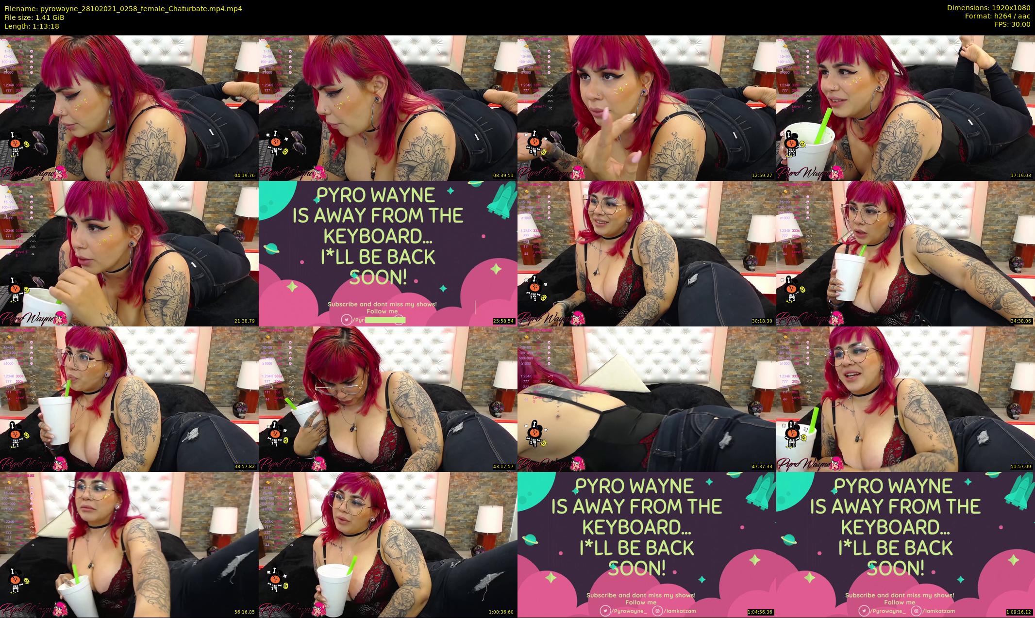 pyrowayne — 74 minute Chaturbate female cam show recording, 1080p, Oct 28, 2021