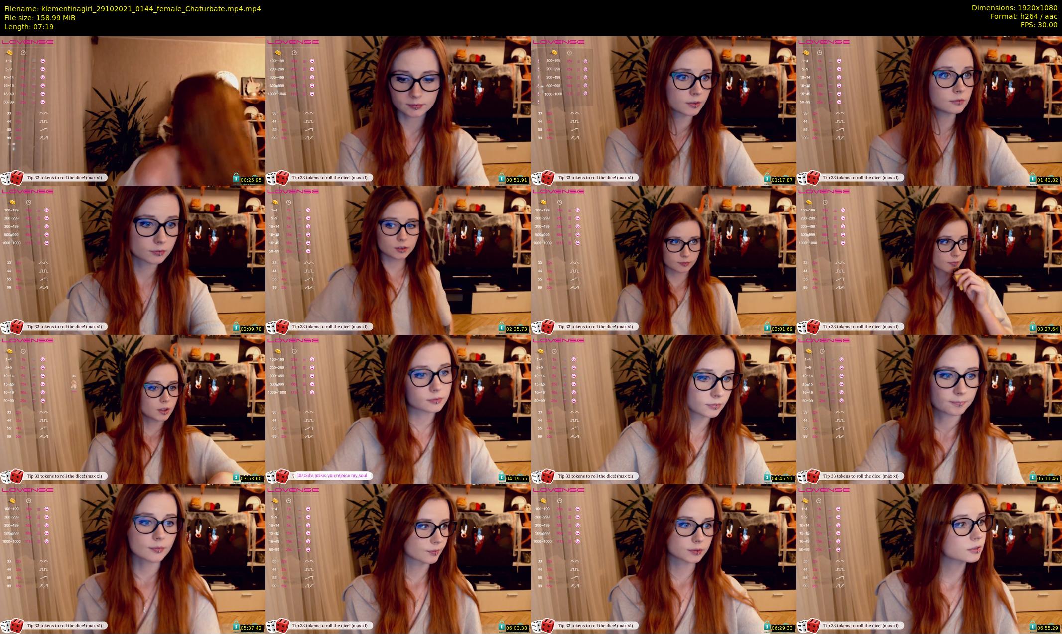 klementinagirl — 8 minute Chaturbate female cam show recording, 1080p, Oct 29, 2021