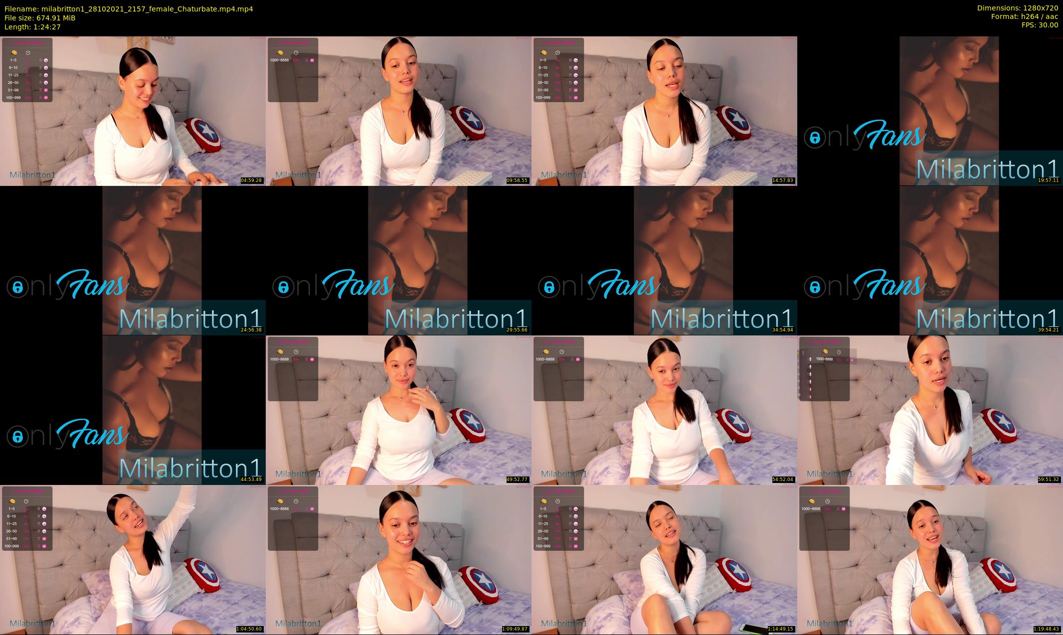 milabritton1 — 85 minute Chaturbate female cam show recording, 720p, Oct 28, 2021
