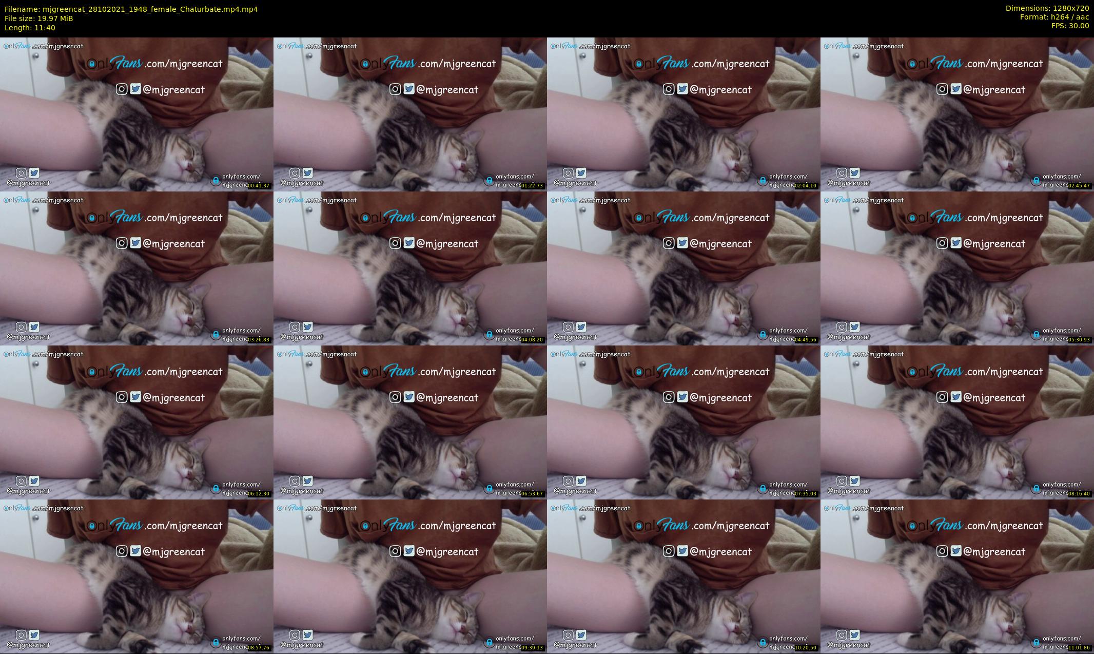 mjgreencat — 12 minute Chaturbate female cam show recording, 720p, Oct 28, 2021