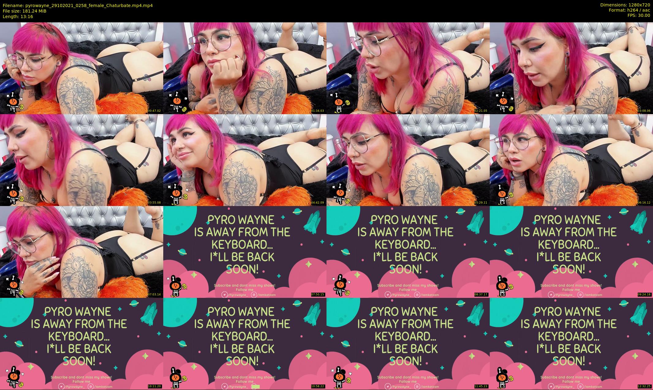 pyrowayne — 14 minute Chaturbate female cam show recording, 720p, Oct 29, 2021