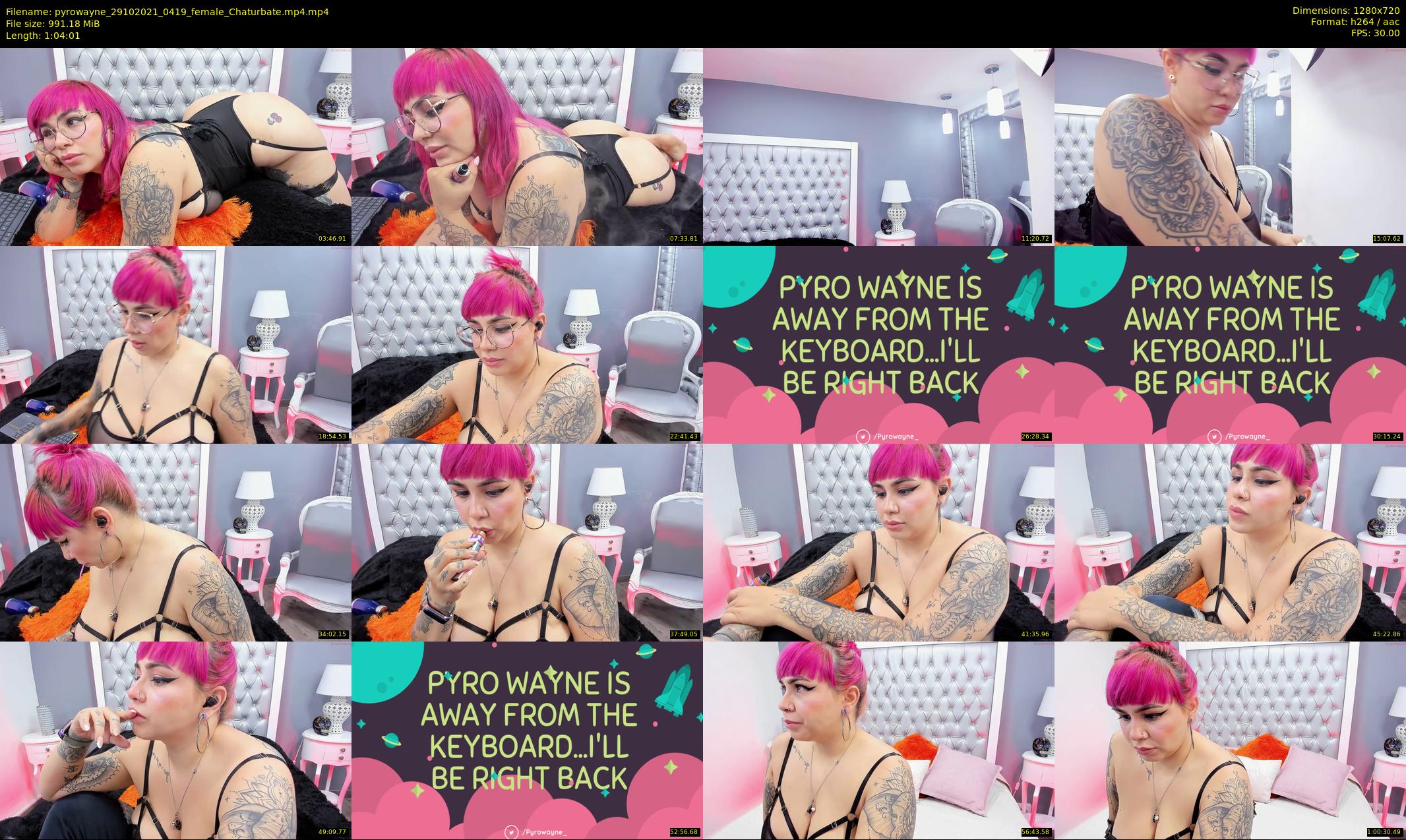 pyrowayne — 65 minute Chaturbate female cam show recording, 720p, Oct 29, 2021