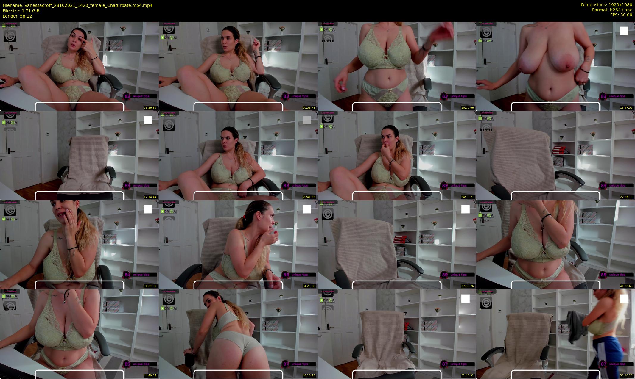 vanessacroft — 59 minute Chaturbate female cam show recording, 1080p, Oct 28, 2021