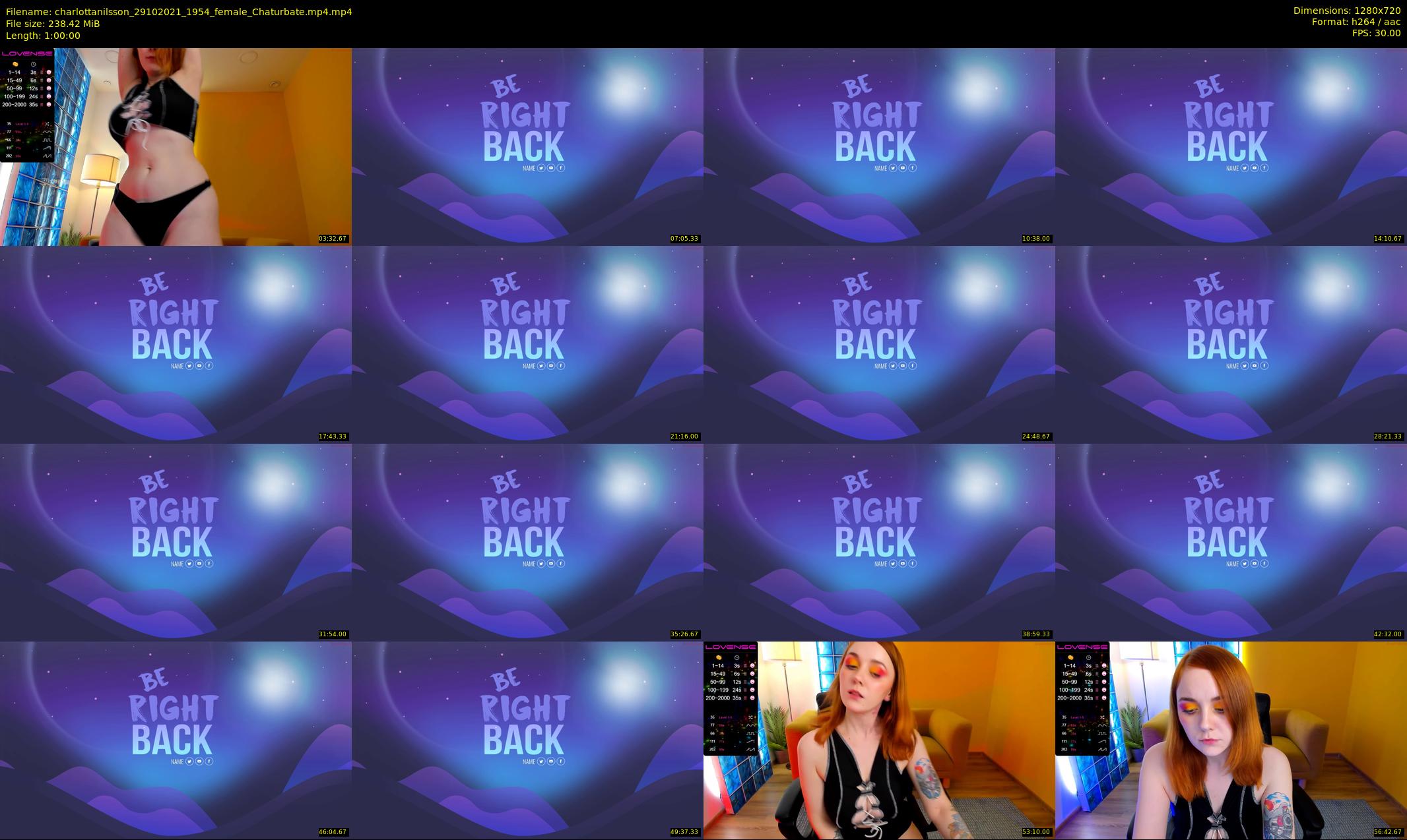 charlottanilsson — 60 minute Chaturbate female cam show recording, 720p, Oct 29, 2021