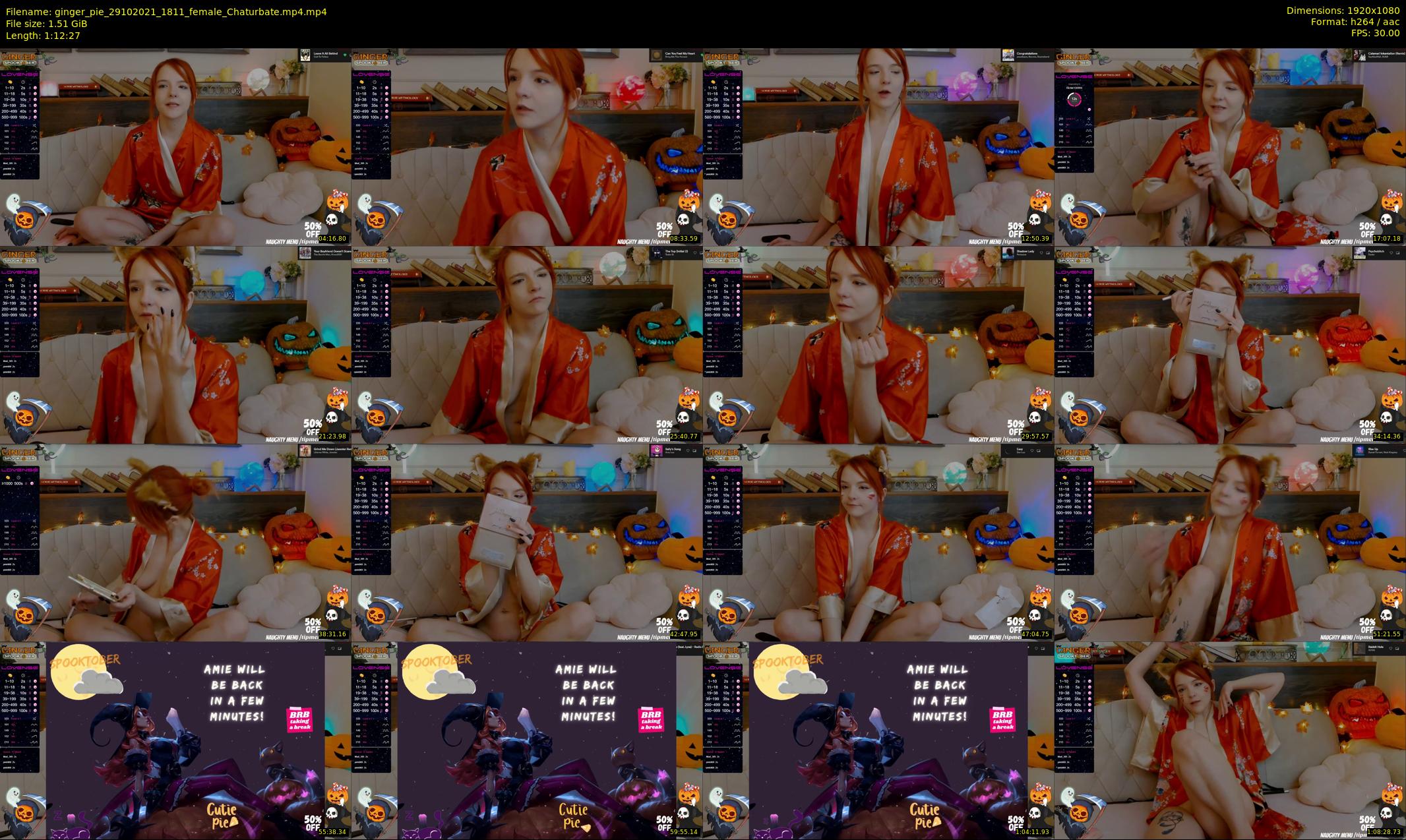 ginger_pie — 73 minute Chaturbate female cam show recording, 1080p, Oct 29, 2021