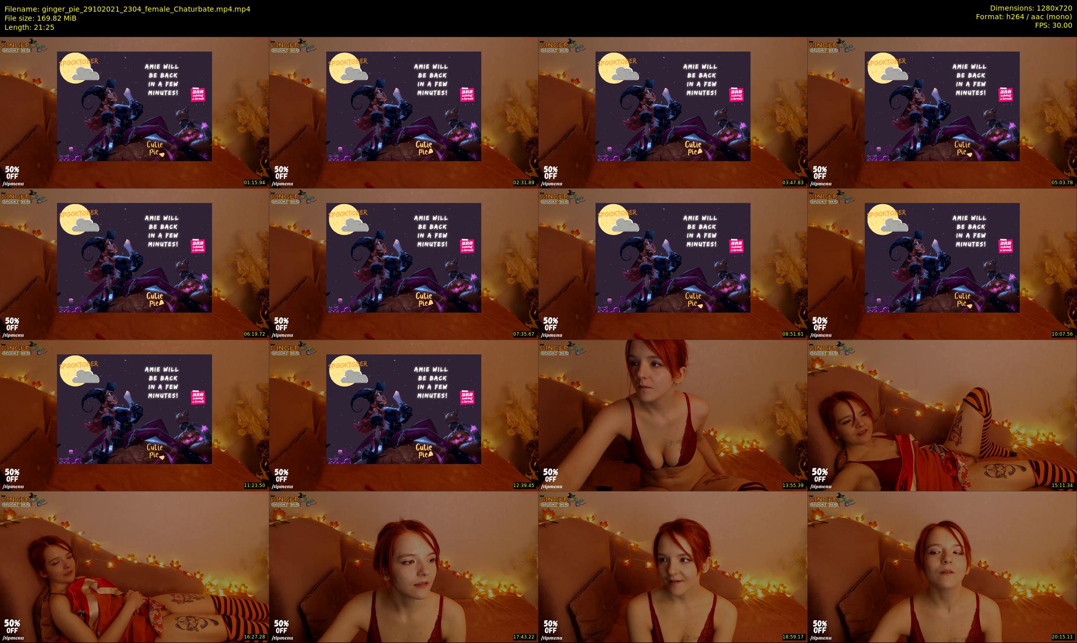 ginger_pie — 22 minute Chaturbate female cam show recording, 720p, Oct 29, 2021