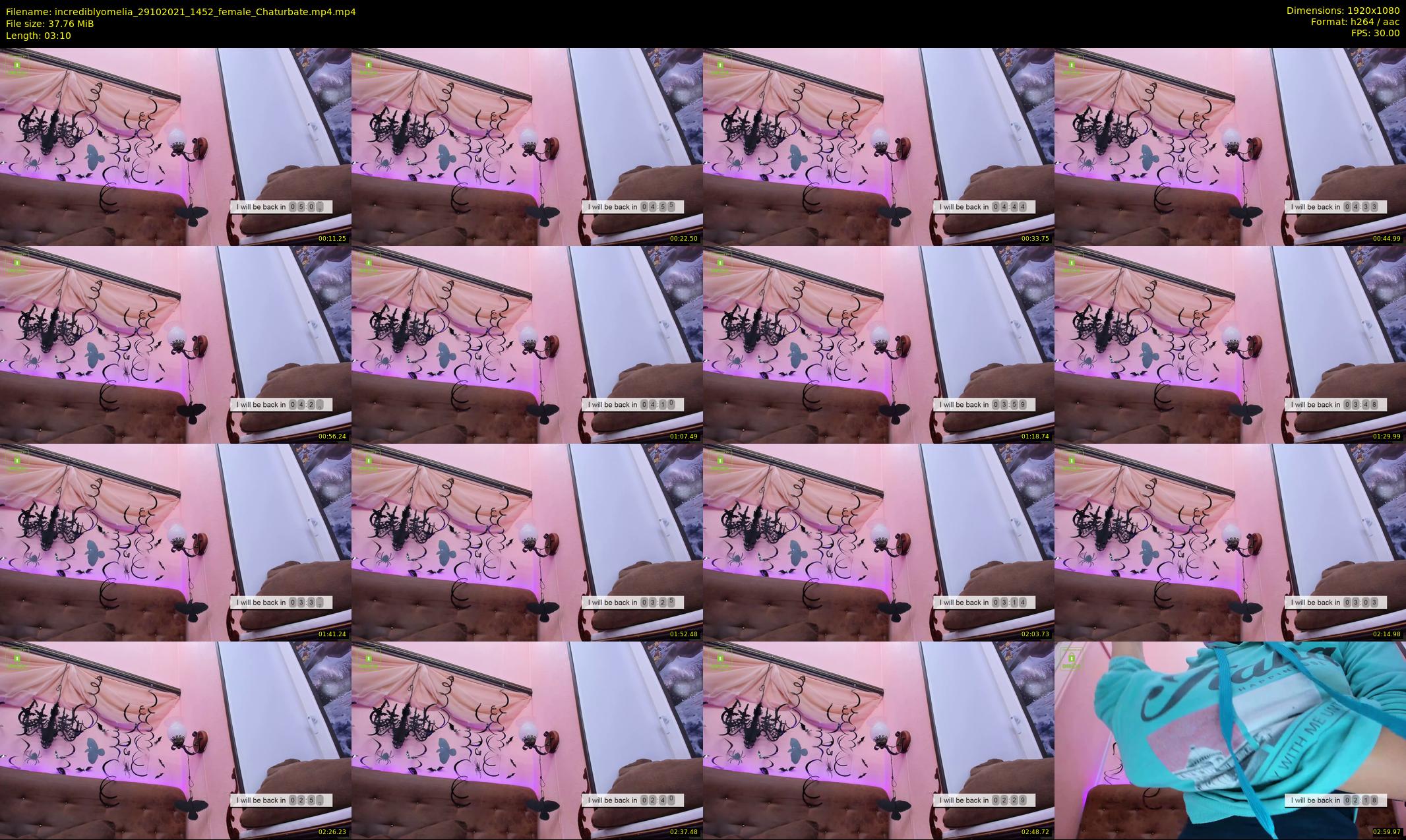 incrediblyomelia — 4 minute Chaturbate female cam show recording, 1080p, Oct 29, 2021