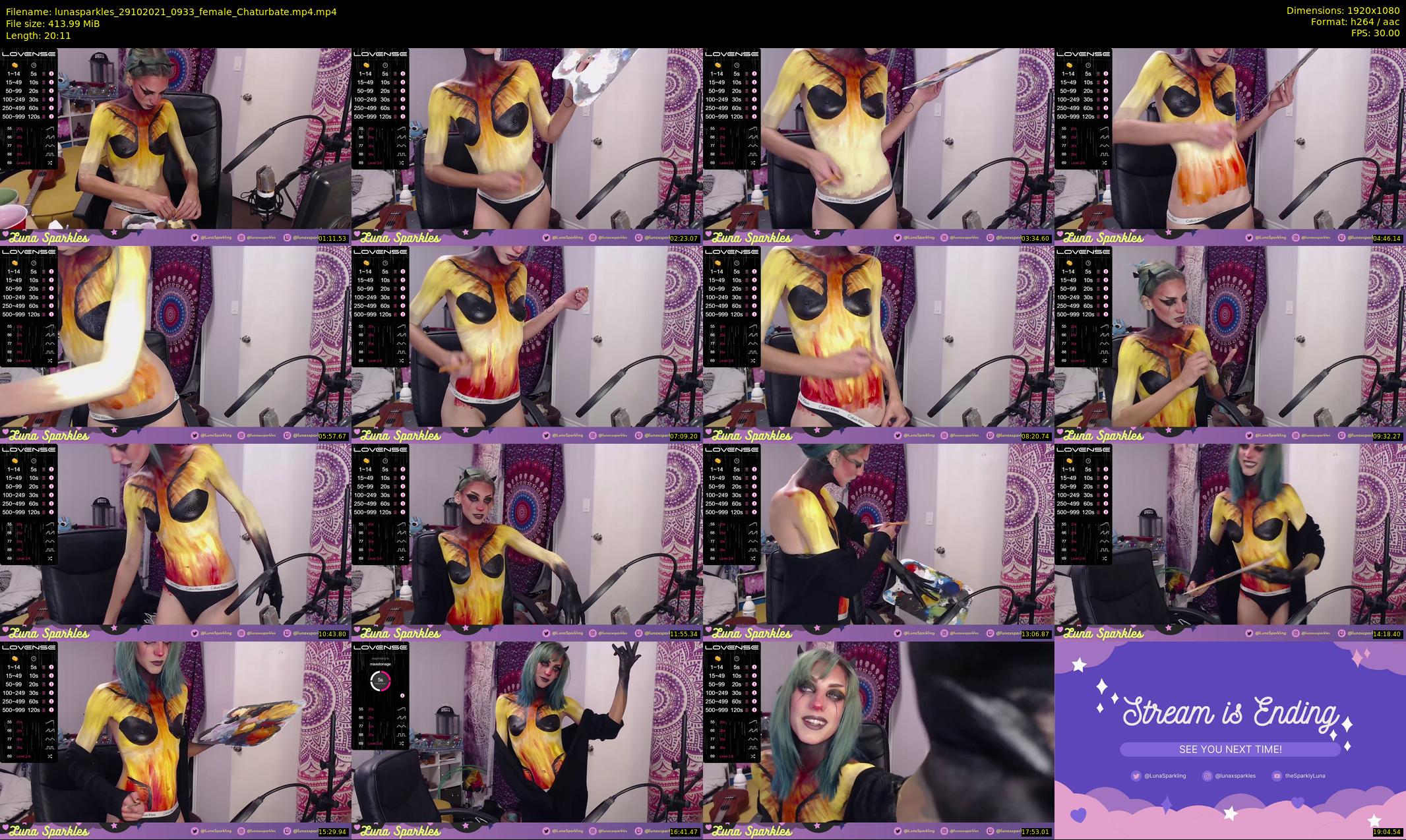 lunasparkles — 21 minute Chaturbate female cam show recording, 1080p, Oct 29, 2021