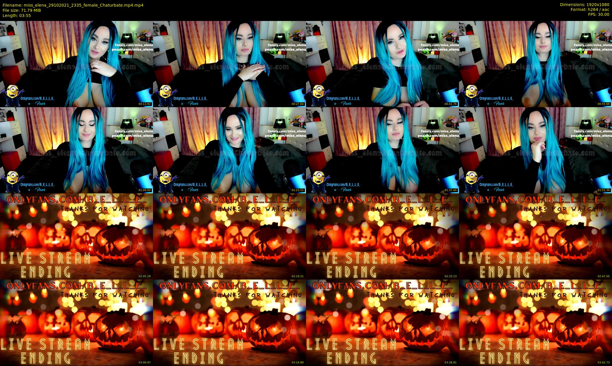 miss_elena — 4 minute Chaturbate female cam show recording, 1080p, Oct 29, 2021