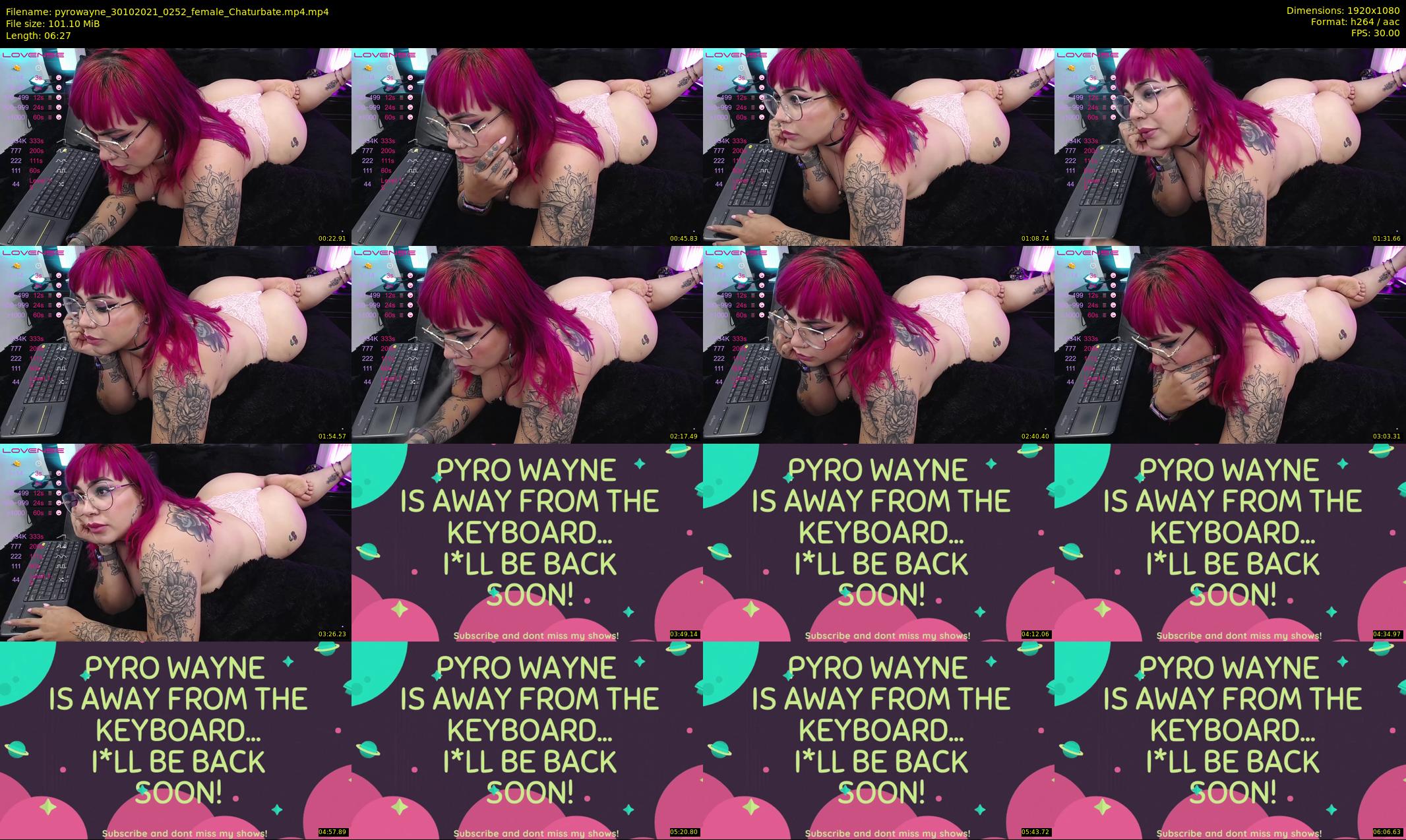 pyrowayne — 7 minute Chaturbate female cam show recording, 1080p, Oct 30, 2021