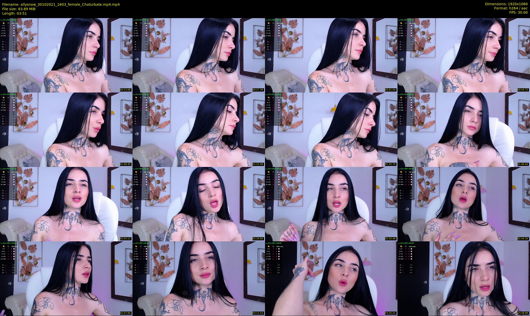 allysnow — 4 minute Chaturbate female cam show recording, 1080p, Oct 30, 2021
