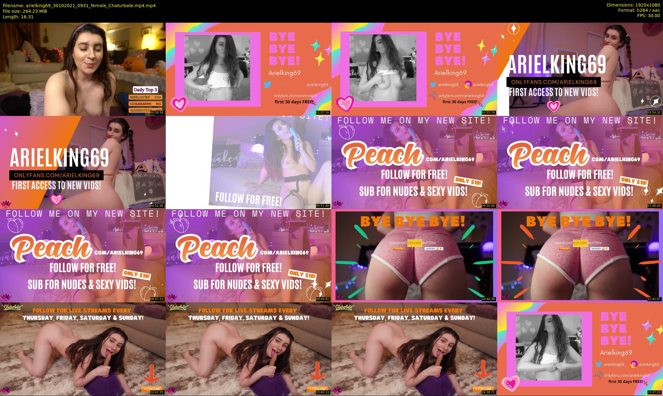 arielking69 — 17 minute Chaturbate female cam show recording, 1080p, Oct 30, 2021