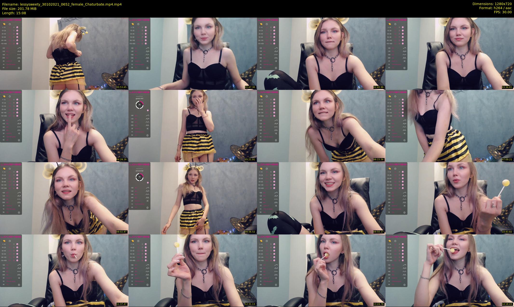 lessysweety — 16 minute Chaturbate female cam show recording, 720p, Oct 30, 2021