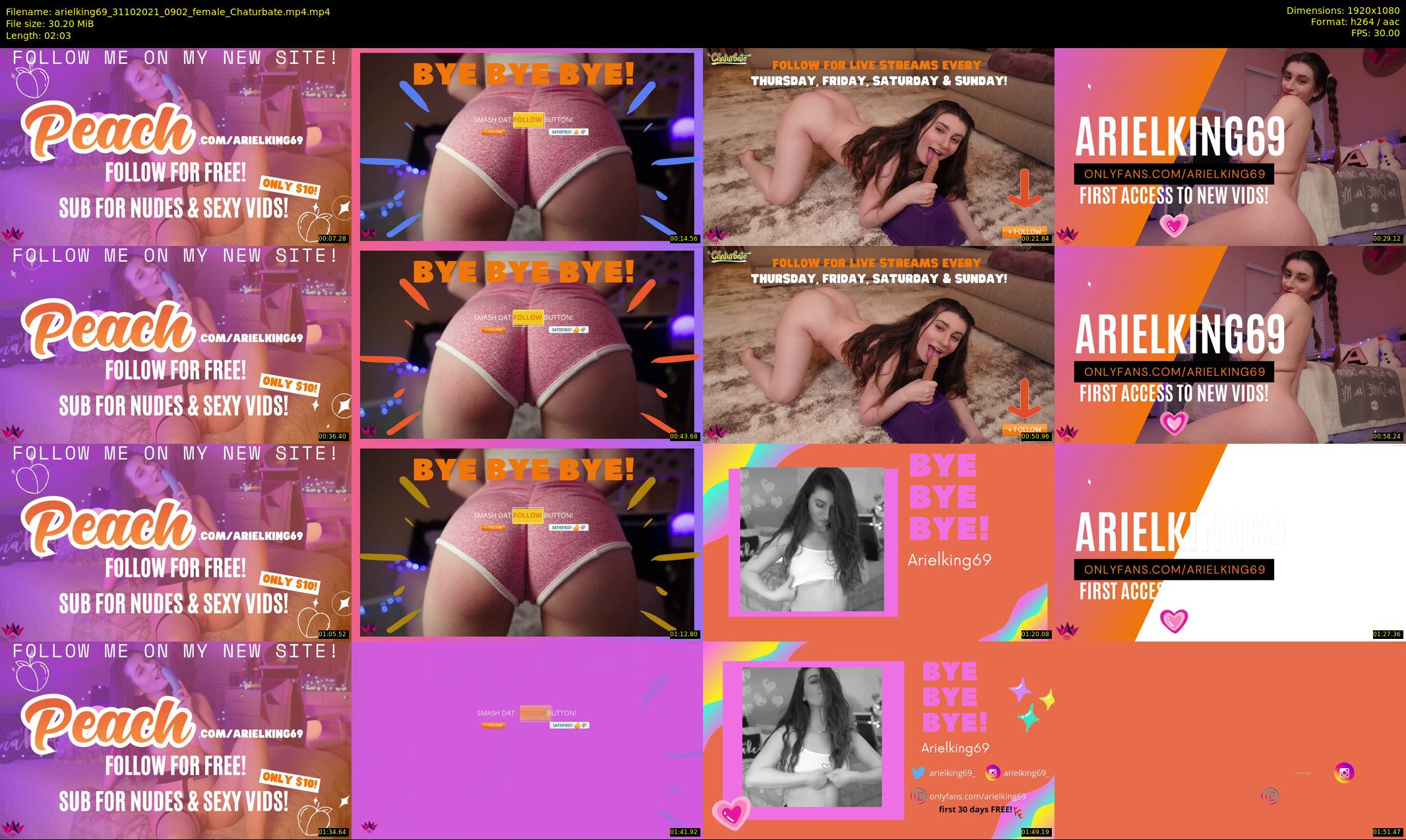 arielking69 — 3 minute Chaturbate female cam show recording, 1080p, Oct 31, 2021