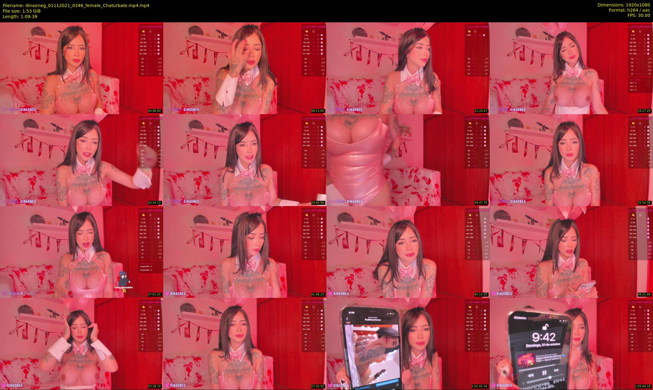dinaoneg — 70 minute Chaturbate female cam show recording, 1080p, Nov 1, 2021