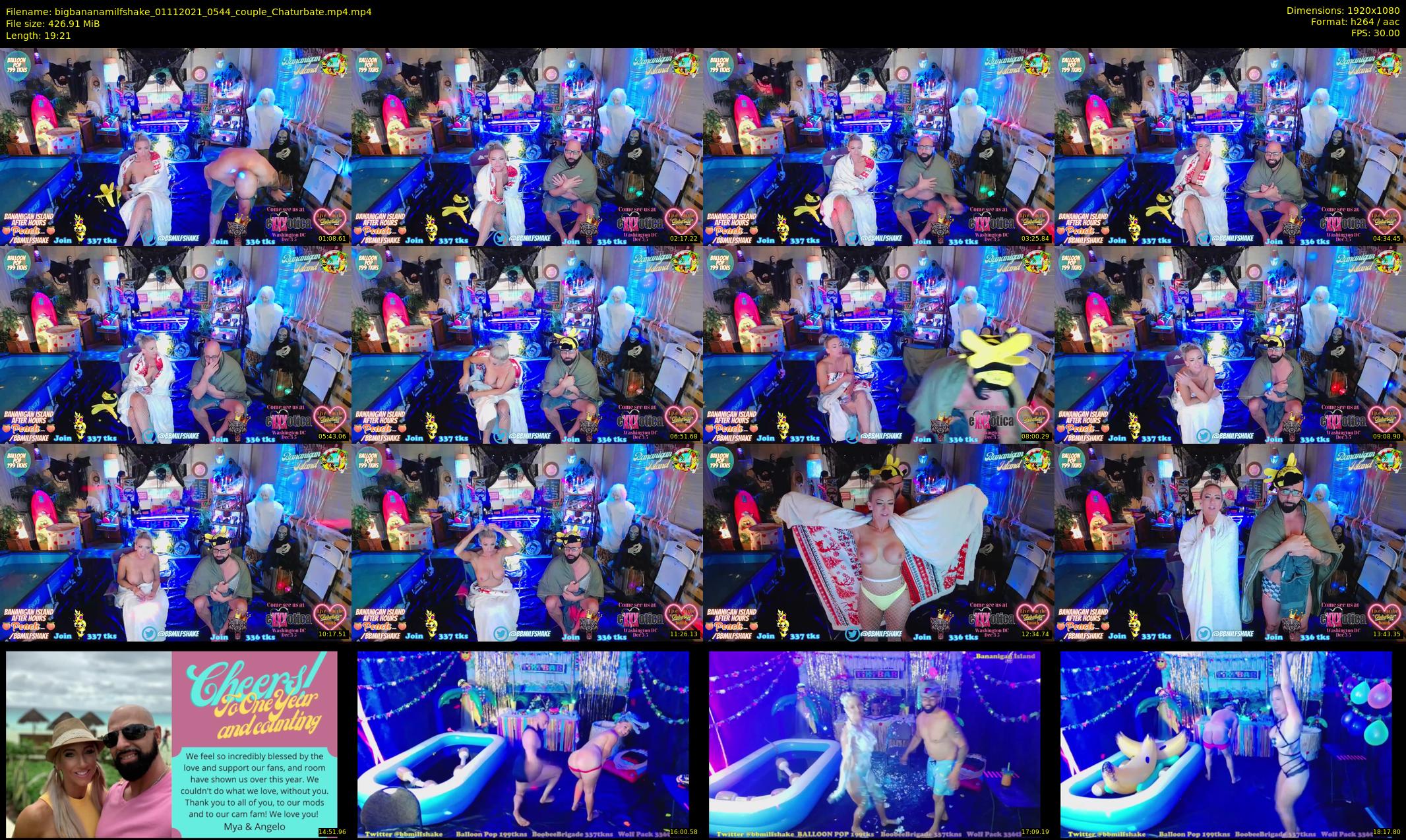 bigbananamilfshake — 20 minute Chaturbate couple cam show recording, 1080p, Nov 1, 2021