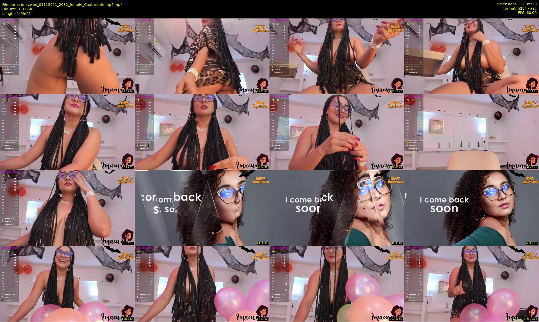 imacwen — 70 minute Chaturbate female cam show recording, 720p, Nov 1, 2021