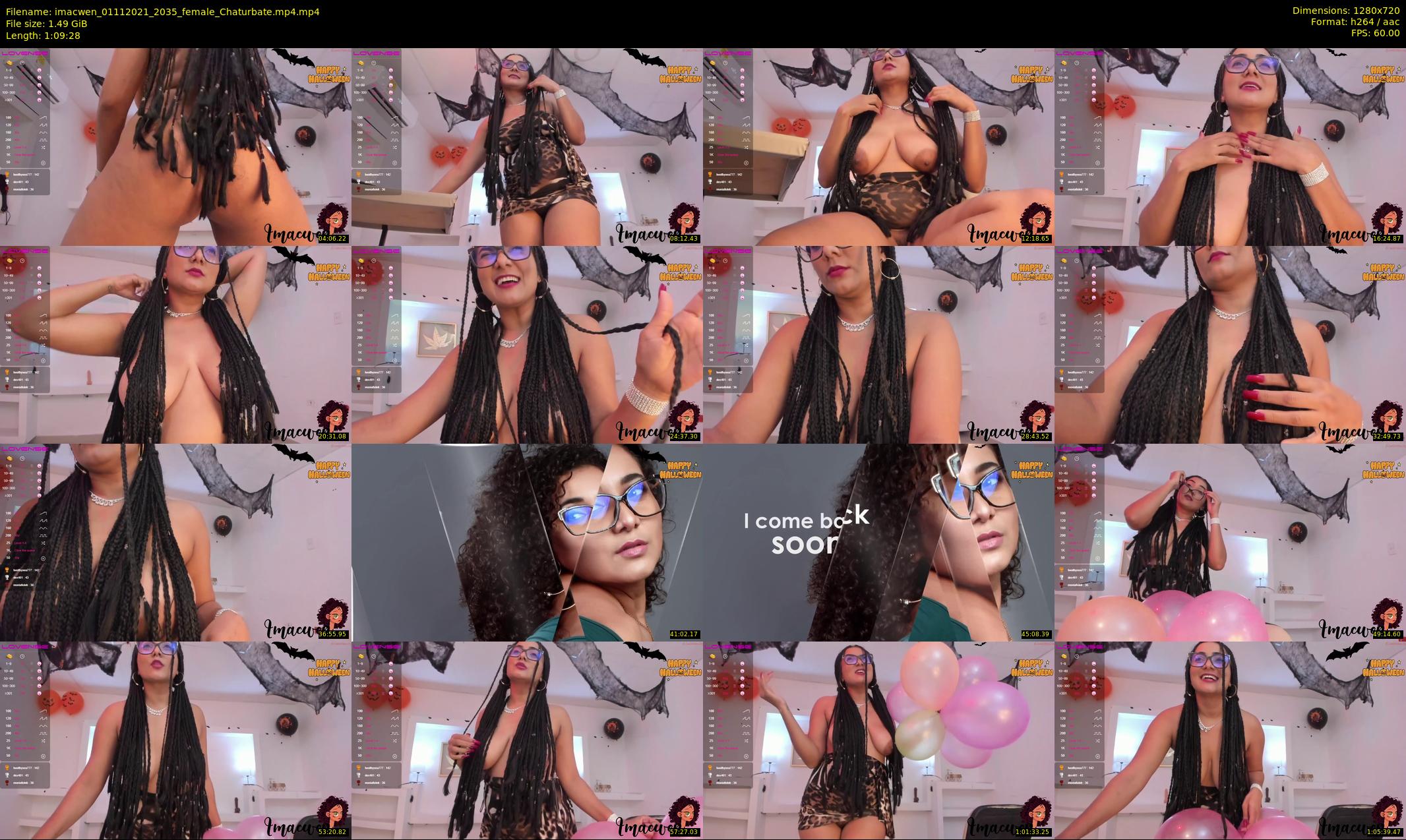 imacwen — 70 minute Chaturbate female cam show recording, 720p, Nov 1, 2021