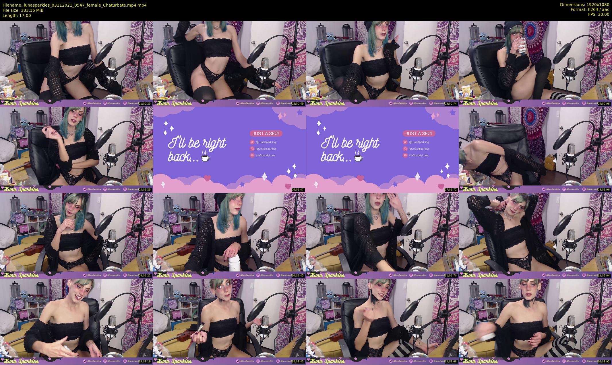 lunasparkles — 17 minute Chaturbate female cam show recording, 1080p, Nov 3, 2021