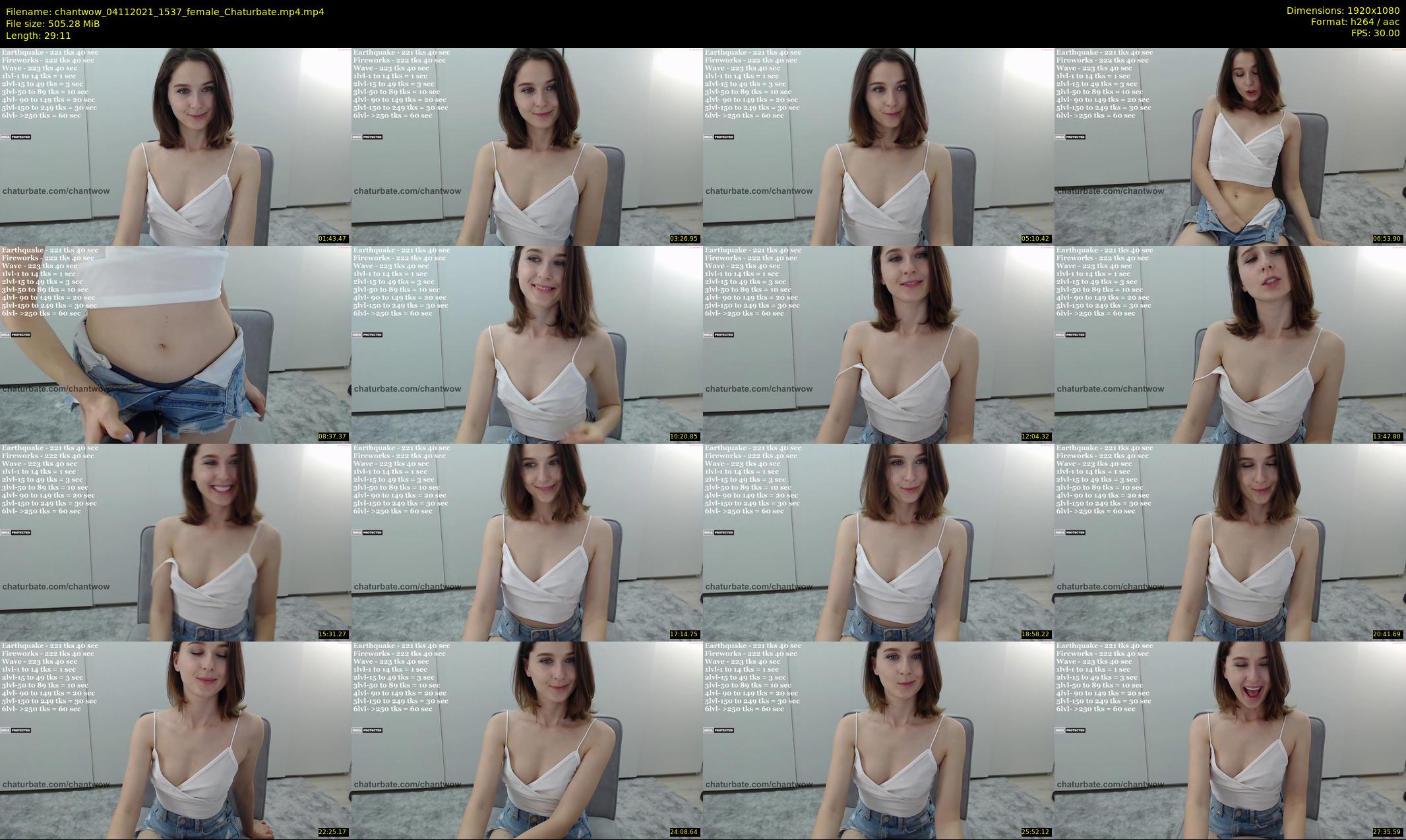 chantwow — 30 minute Chaturbate female cam show recording, 1080p, Nov 4, 2021