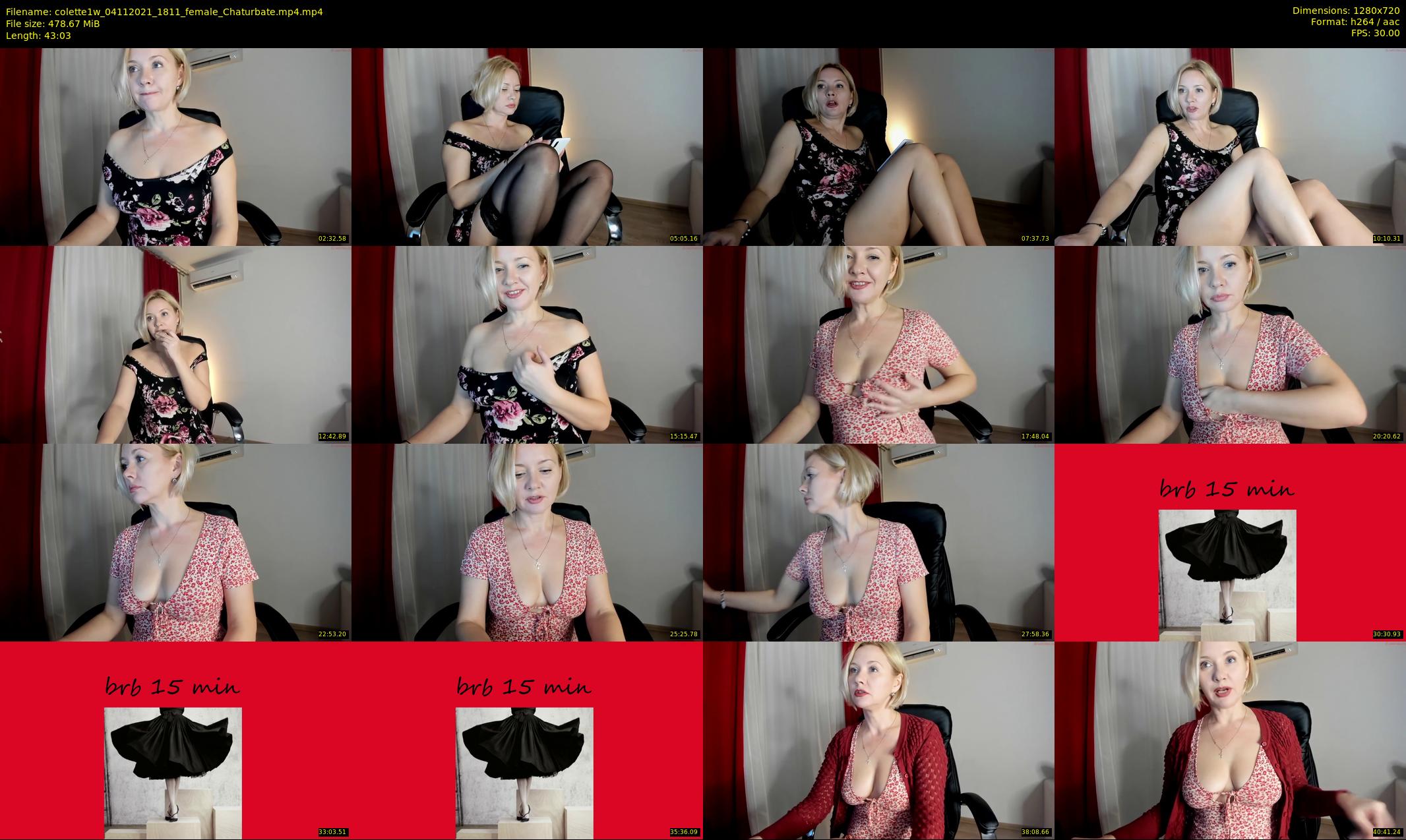 colette1w — 44 minute Chaturbate female cam show recording, 720p, Nov 4, 2021