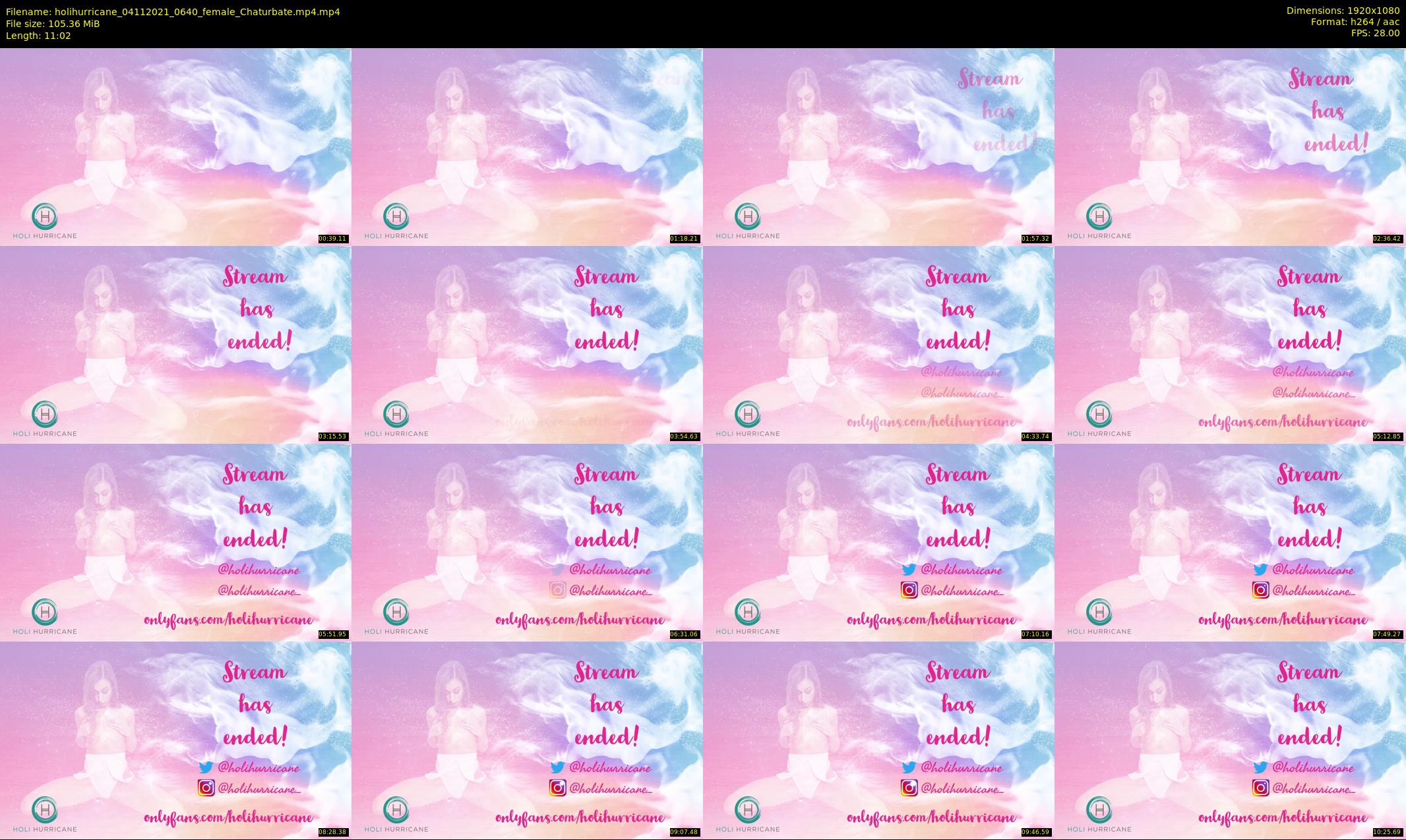 holihurricane — 12 minute Chaturbate female cam show recording, 1080p, Nov 4, 2021