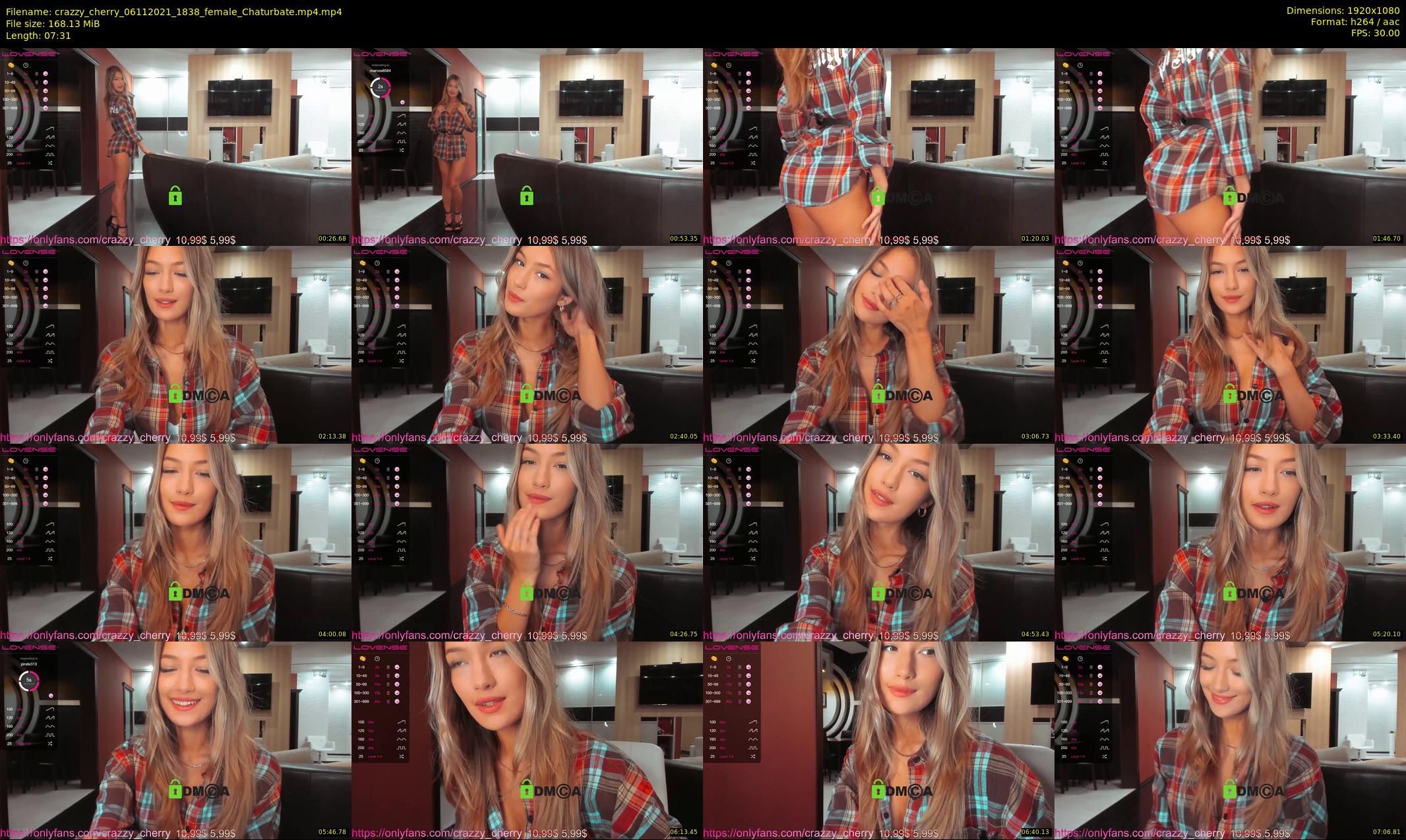 crazzy_cherry — 8 minute Chaturbate female cam show recording, 1080p, Nov 6, 2021