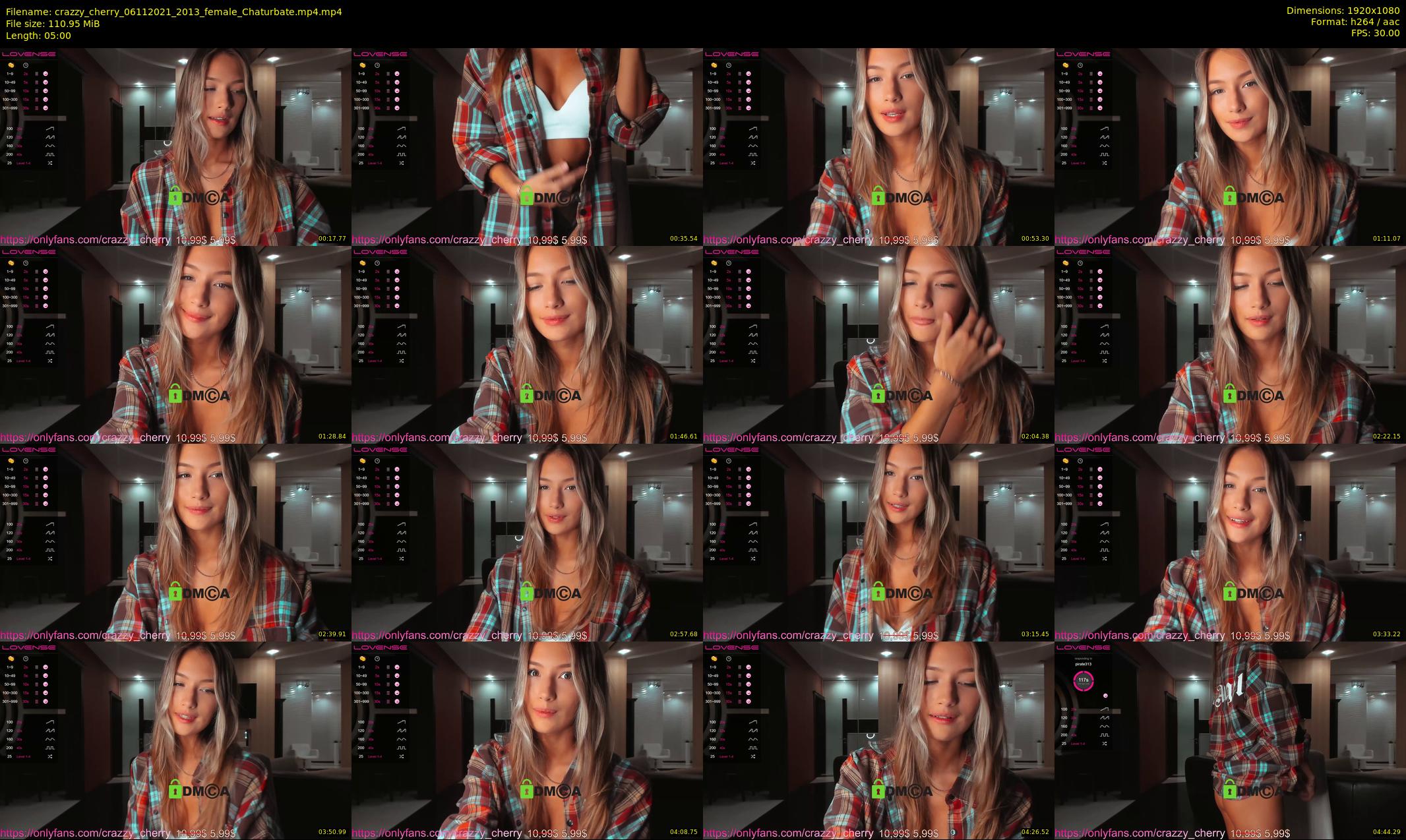 crazzy_cherry — 5 minute Chaturbate female cam show recording, 1080p, Nov 6, 2021