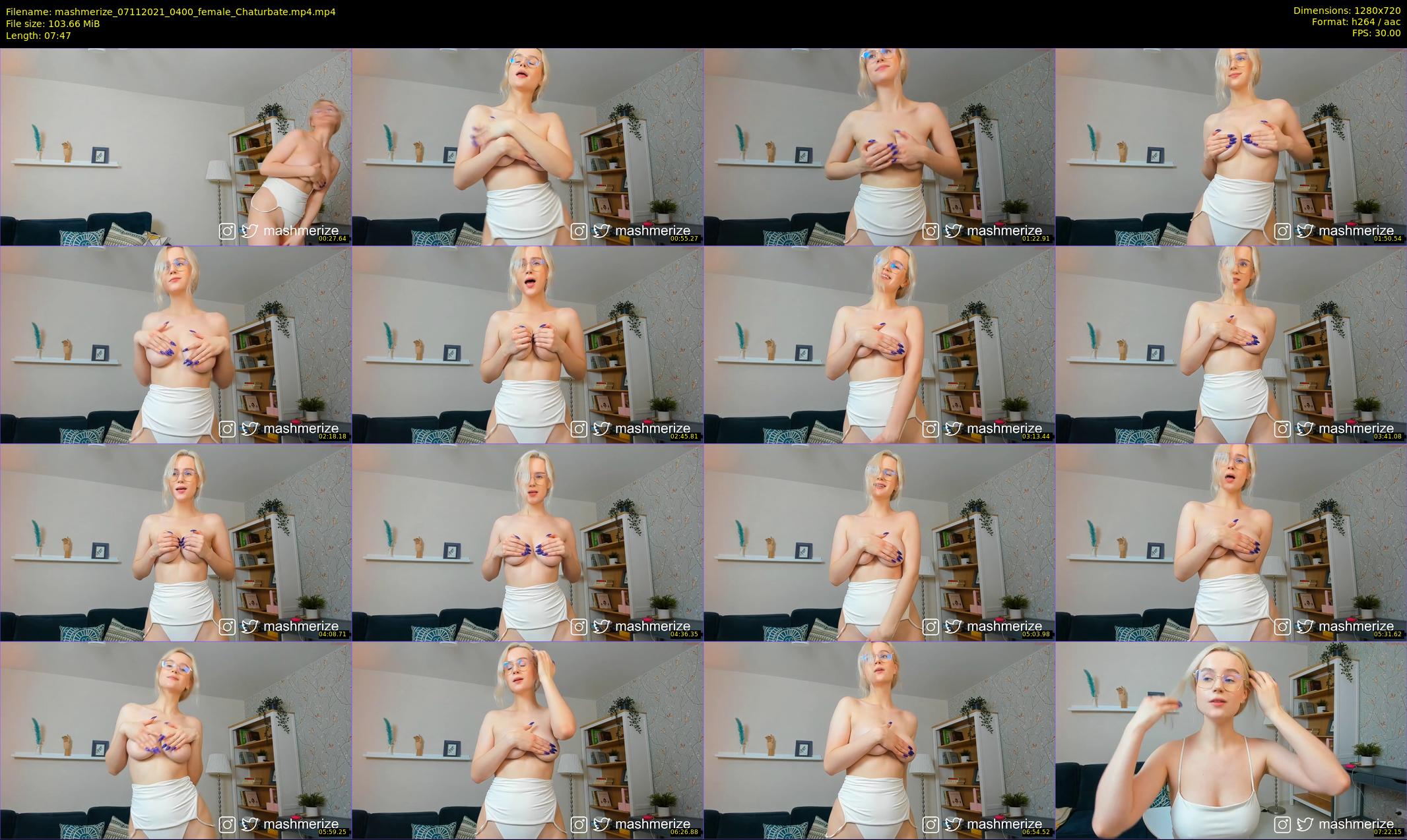 mashmerize — 8 minute Chaturbate female cam show recording, 720p, Nov 7, 2021