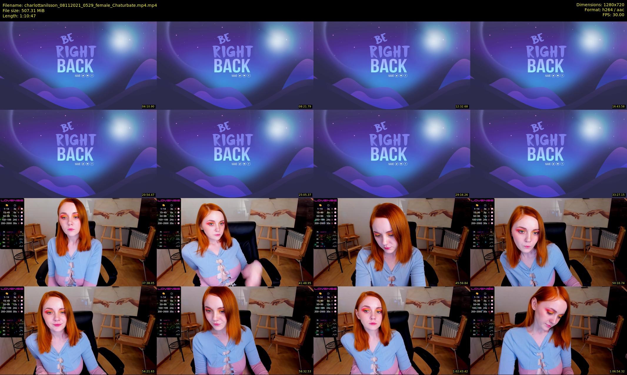 charlottanilsson — 71 minute Chaturbate female cam show recording, 720p, Nov 8, 2021