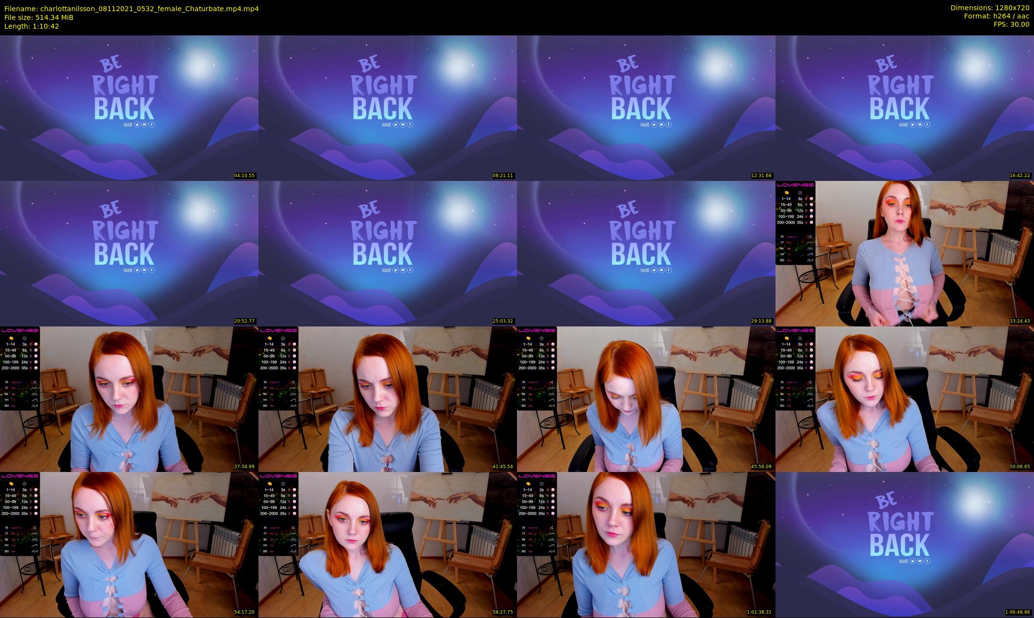 charlottanilsson — 71 minute Chaturbate female cam show recording, 720p, Nov 8, 2021