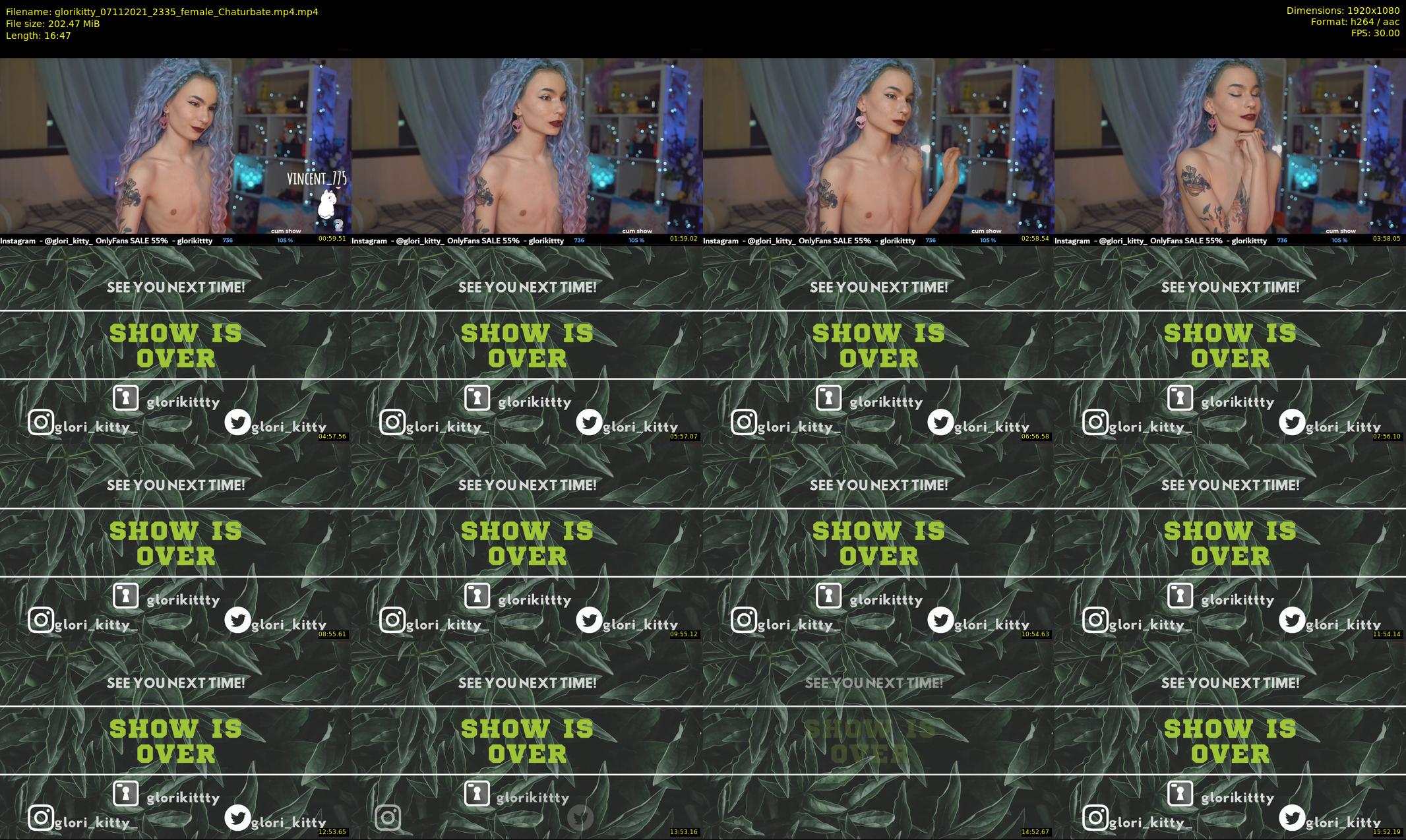 glorikitty — 17 minute Chaturbate female cam show recording, 1080p, Nov 7, 2021