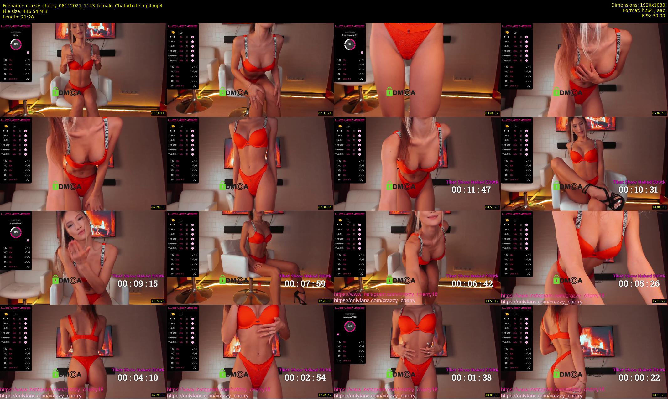 crazzy_cherry — 22 minute Chaturbate female cam show recording, 1080p, Nov 8, 2021