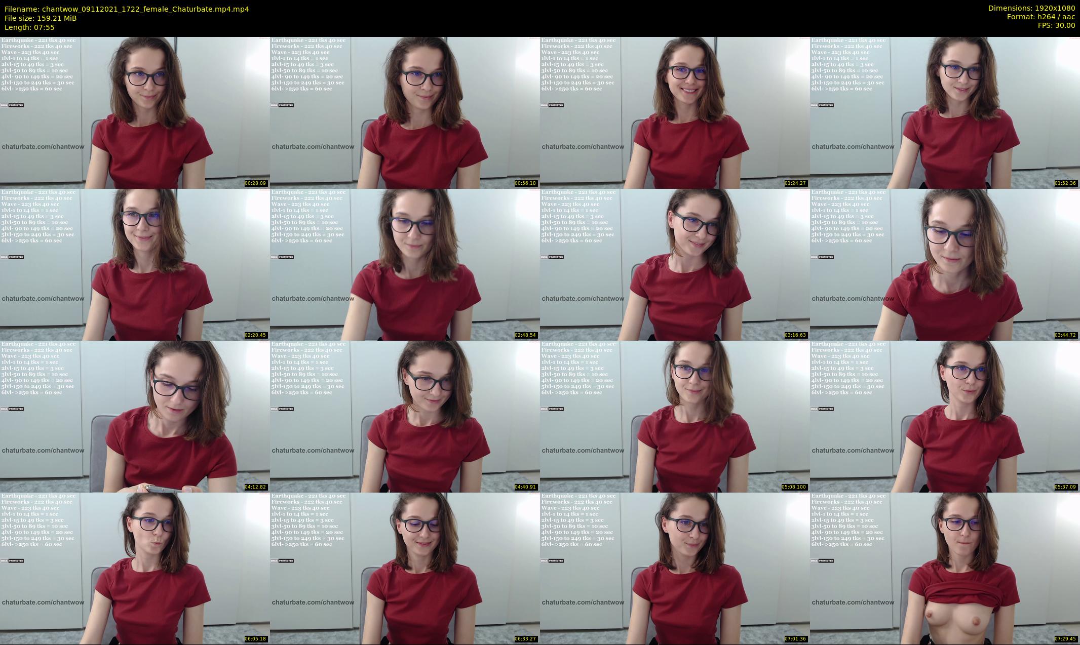chantwow — 8 minute Chaturbate female cam show recording, 1080p, Nov 9, 2021