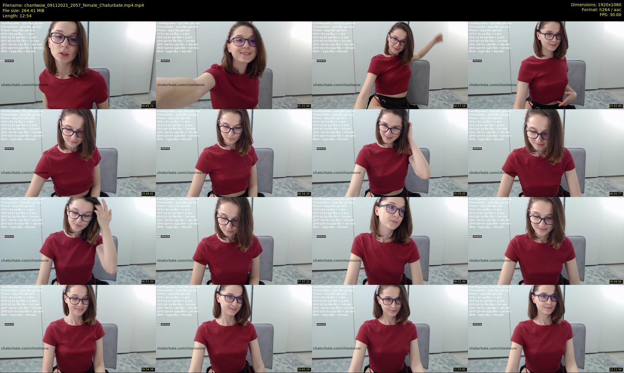chantwow — 13 minute Chaturbate female cam show recording, 1080p, Nov 9, 2021