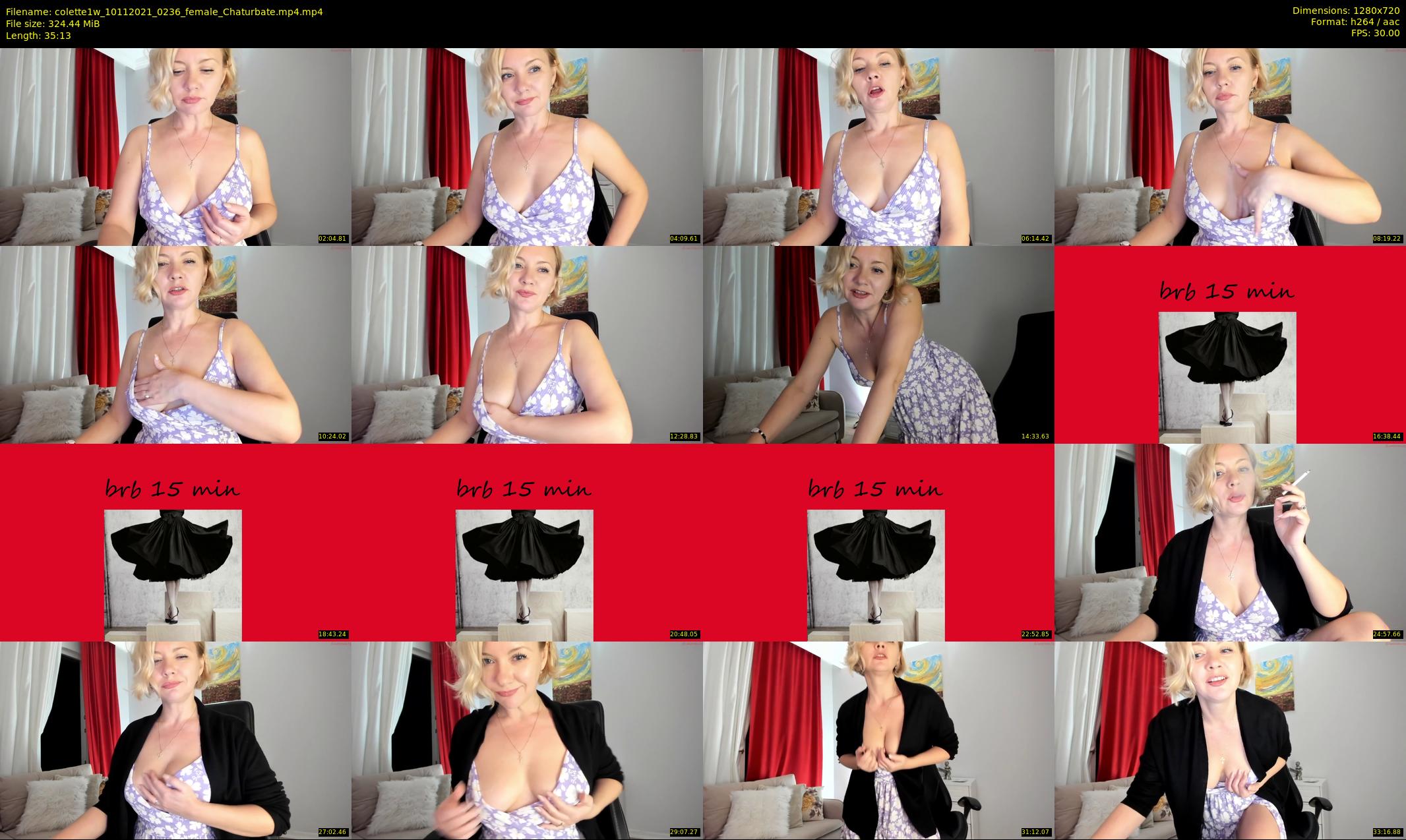 colette1w — 36 minute Chaturbate female cam show recording, 720p, Nov 10, 2021