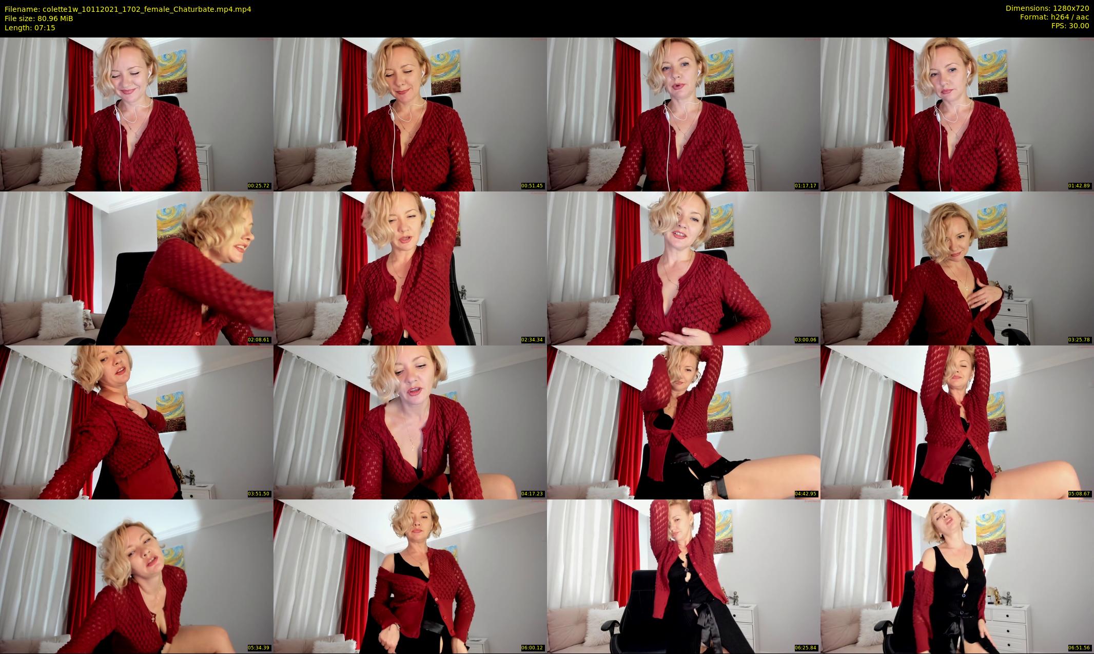 colette1w — 8 minute Chaturbate female cam show recording, 720p, Nov 10, 2021